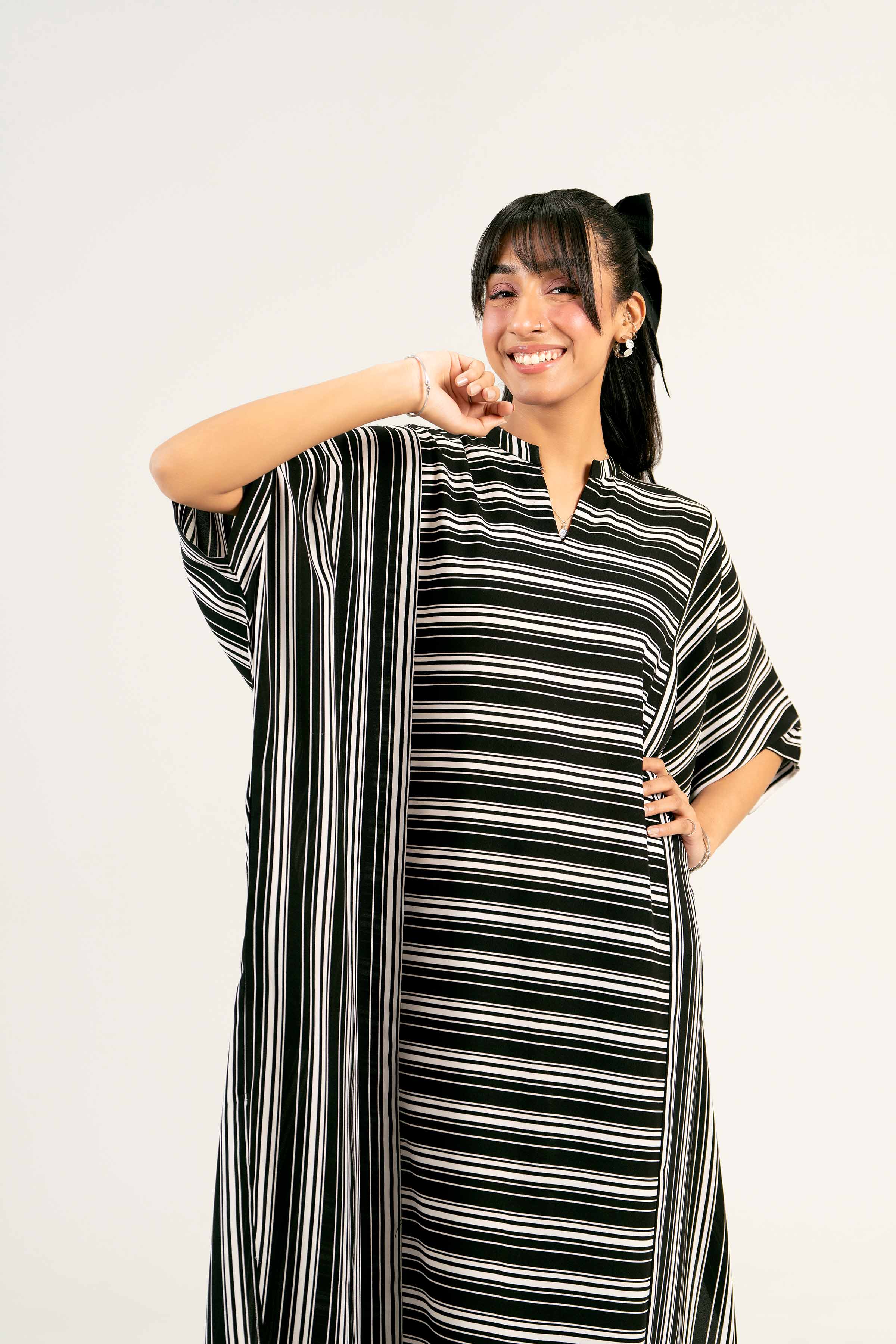 NishatUK - Black Solids  Grip 1-piece ready to wear Long Dress