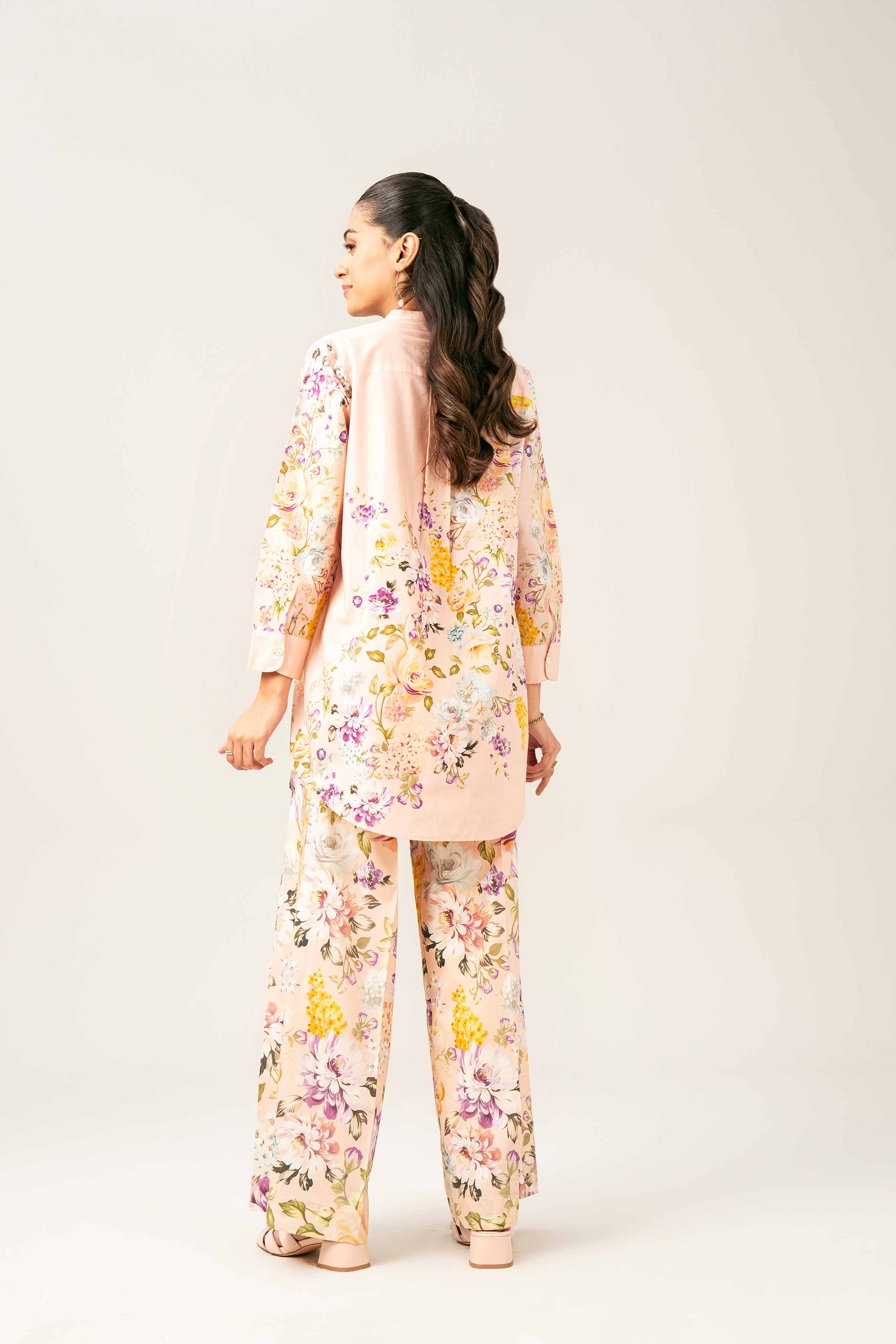 NishatUK - Brown Printed  Cambric 2-piece ready to wear Dress