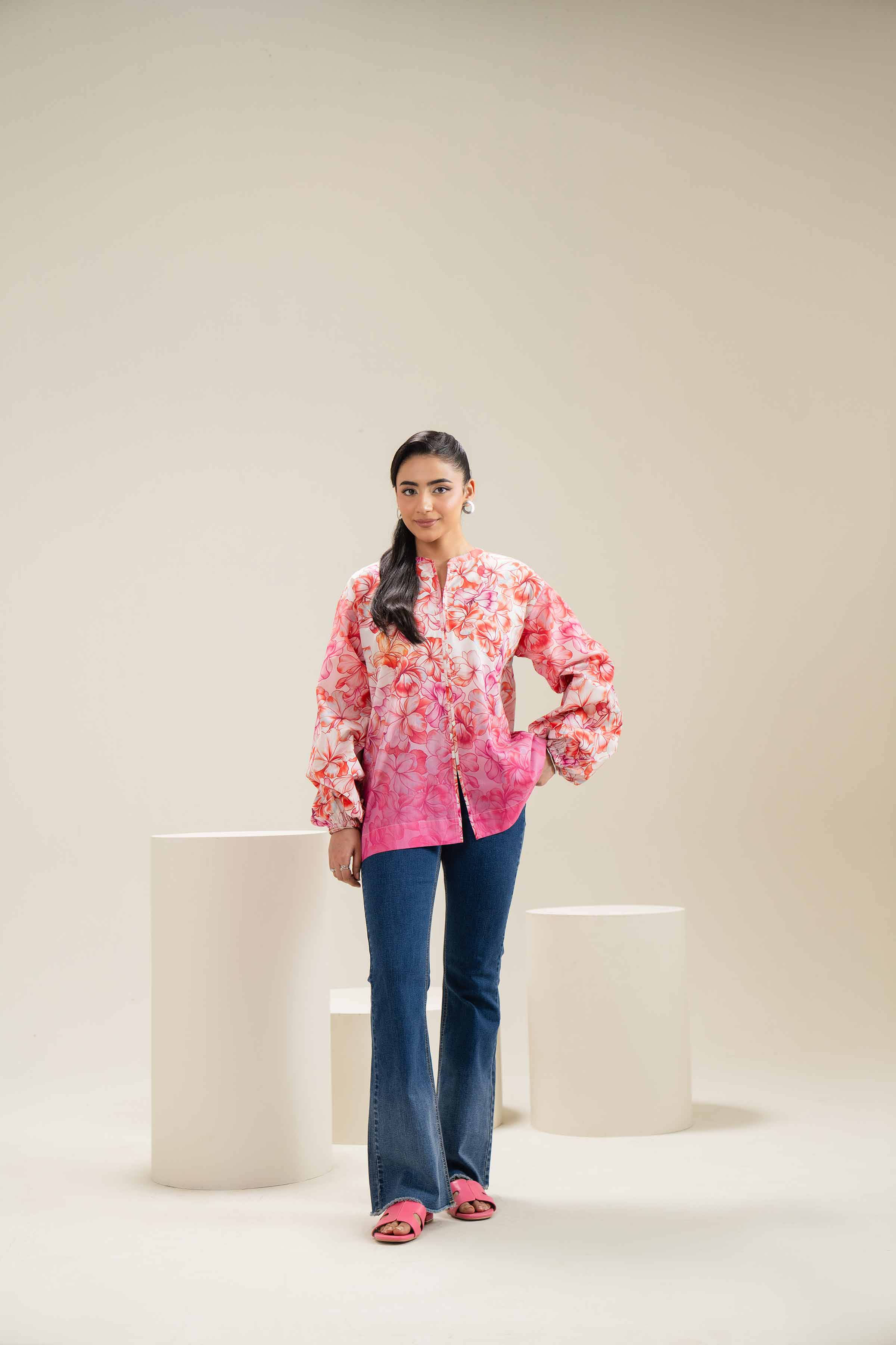Nishat UK - Pink Printed Cambric 1 Piece ready to wear 