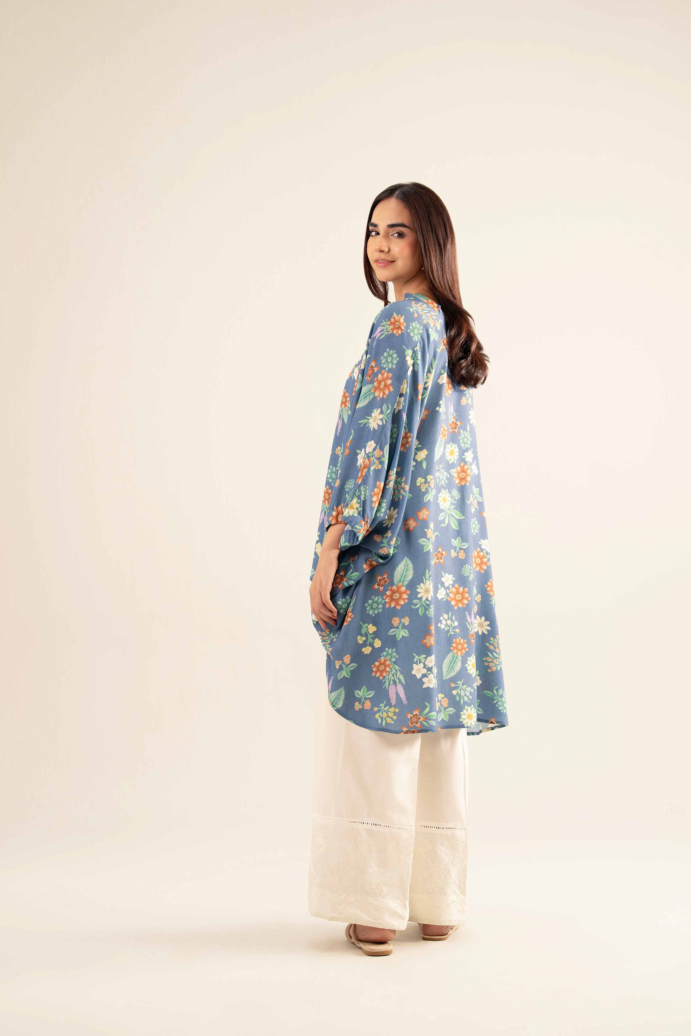NishatUK - Blue Printed Lawn 1-piece ready to wear Shirt