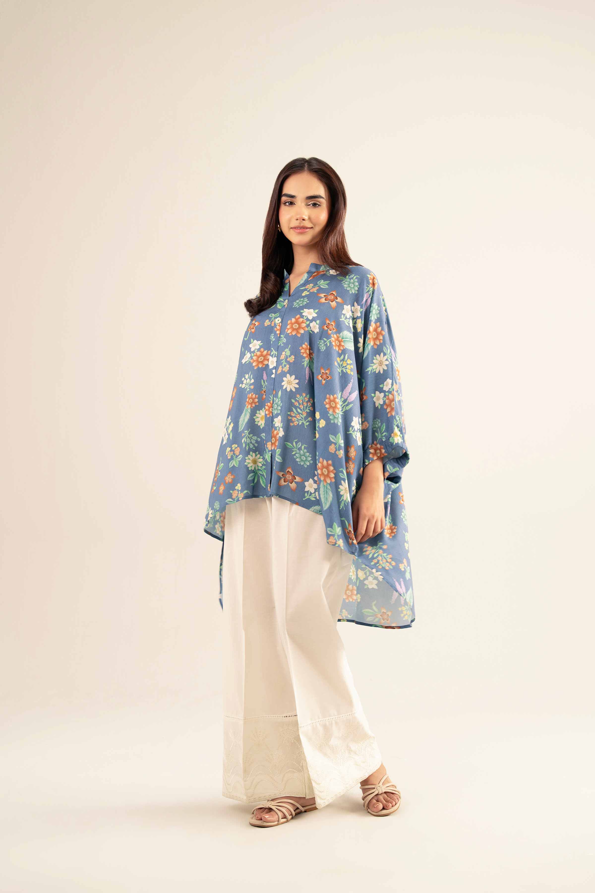 NishatUK - Blue Printed Lawn 1-piece ready to wear Shirt
