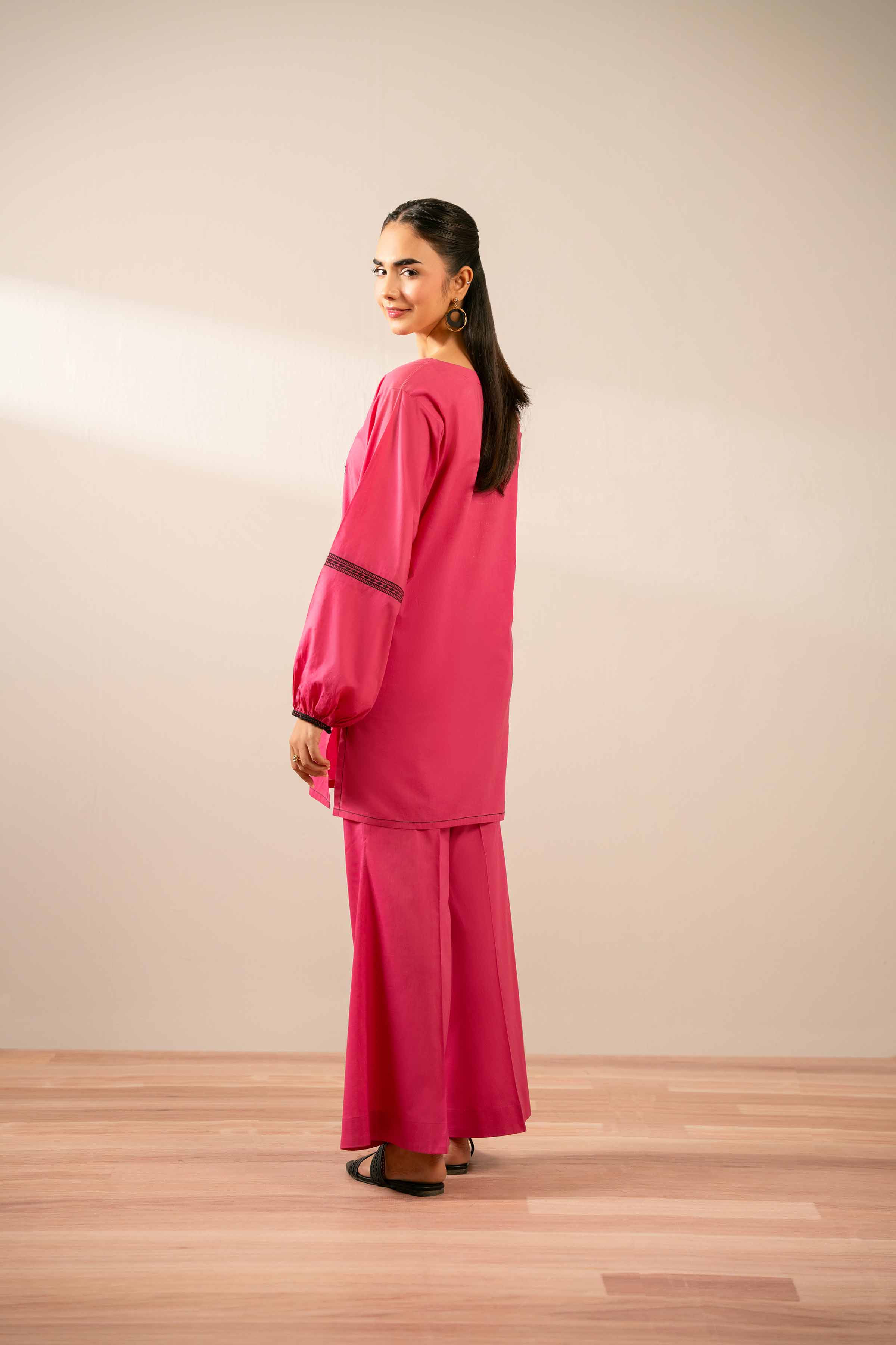 NishatUK - Pink Embroidered Cambric 2-piece ready to wear Dress