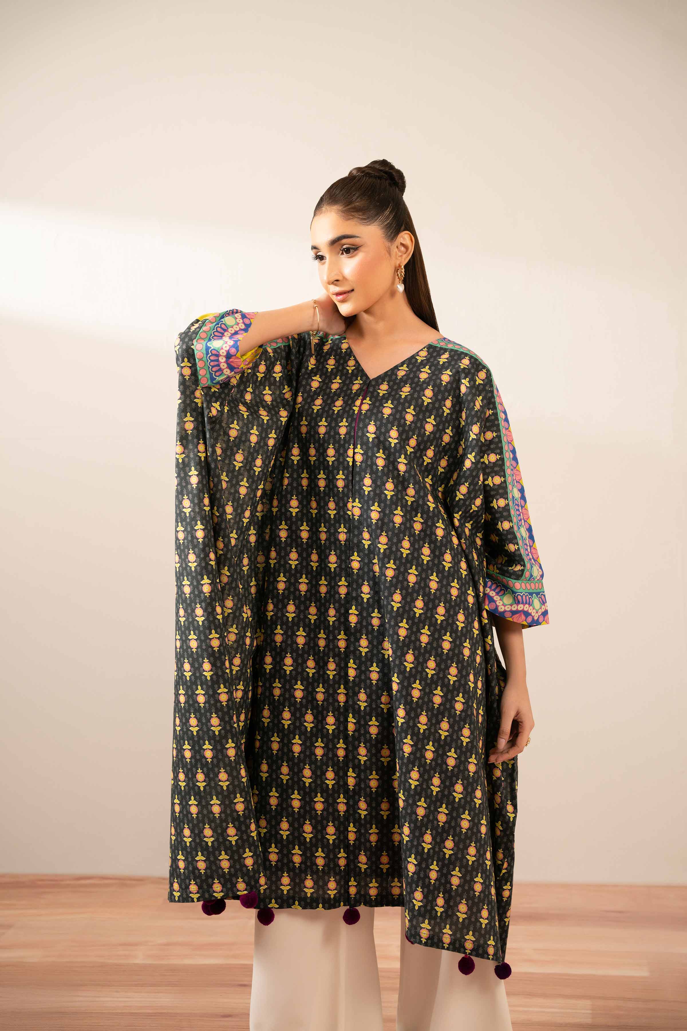 NishatUK - Black Printed  Cambric 2-piece ready to wear Dress