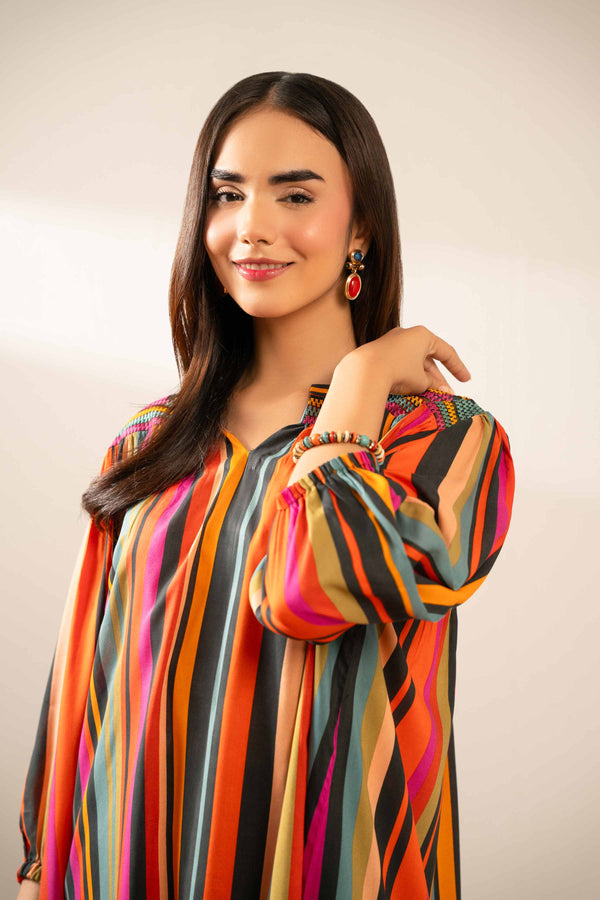 1 Piece - Printed Embroidered Tunic - AS25-93 - for Women - Pret Collection | Nishat | Shop Online