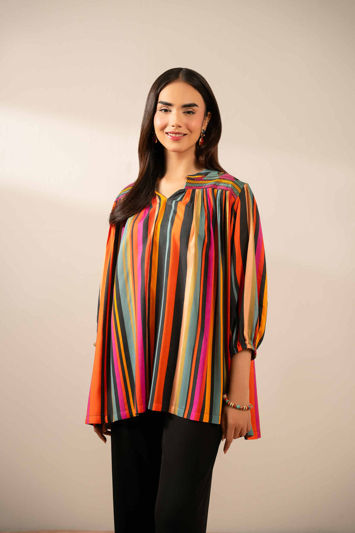 1 Piece - Printed Embroidered Tunic - AS25-93 - for Women - Pret Collection | Nishat | Shop Online