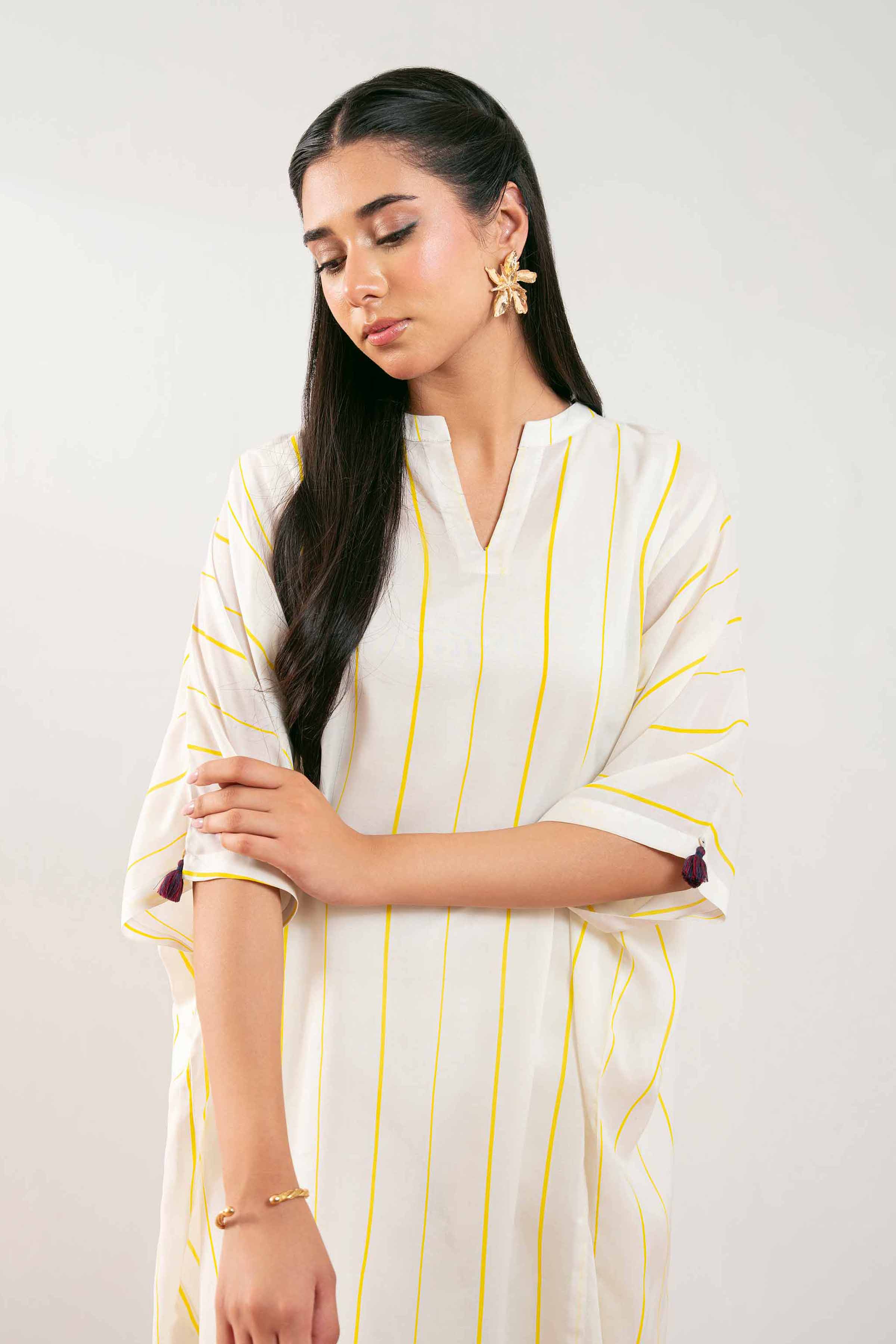 NishatUK - Off White Embroidered Lawn 1-piece ready to wear Tunic