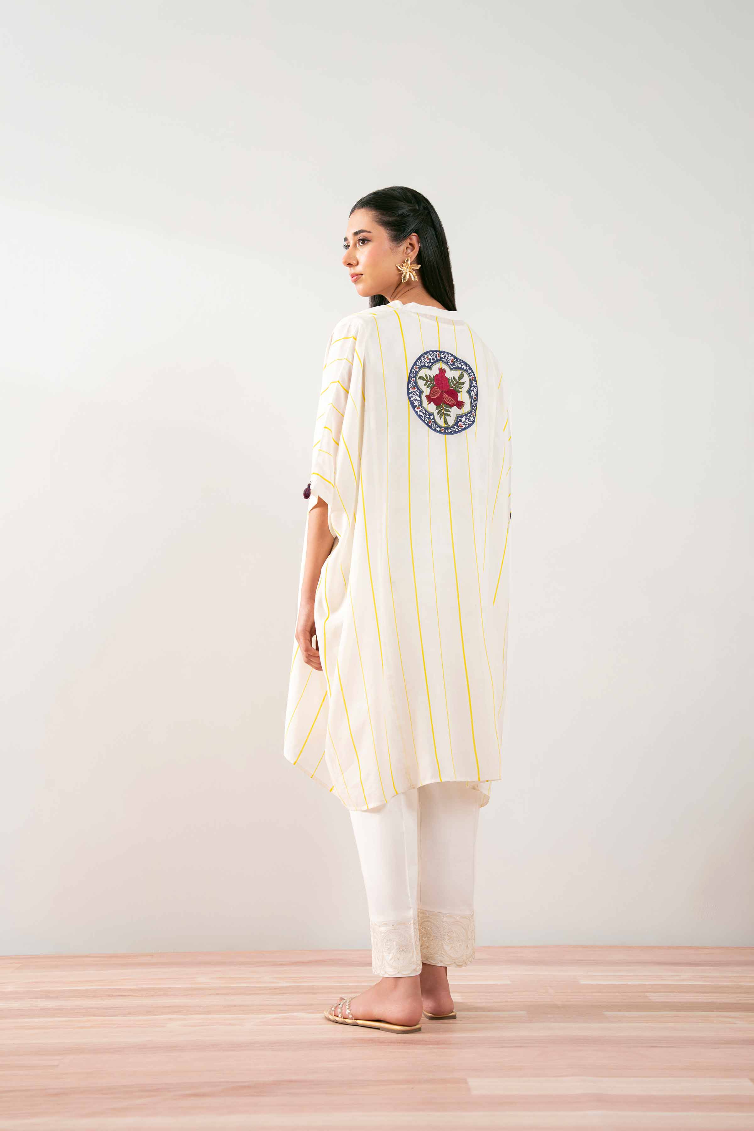 NishatUK - Off White Embroidered Lawn 1-piece ready to wear Tunic
