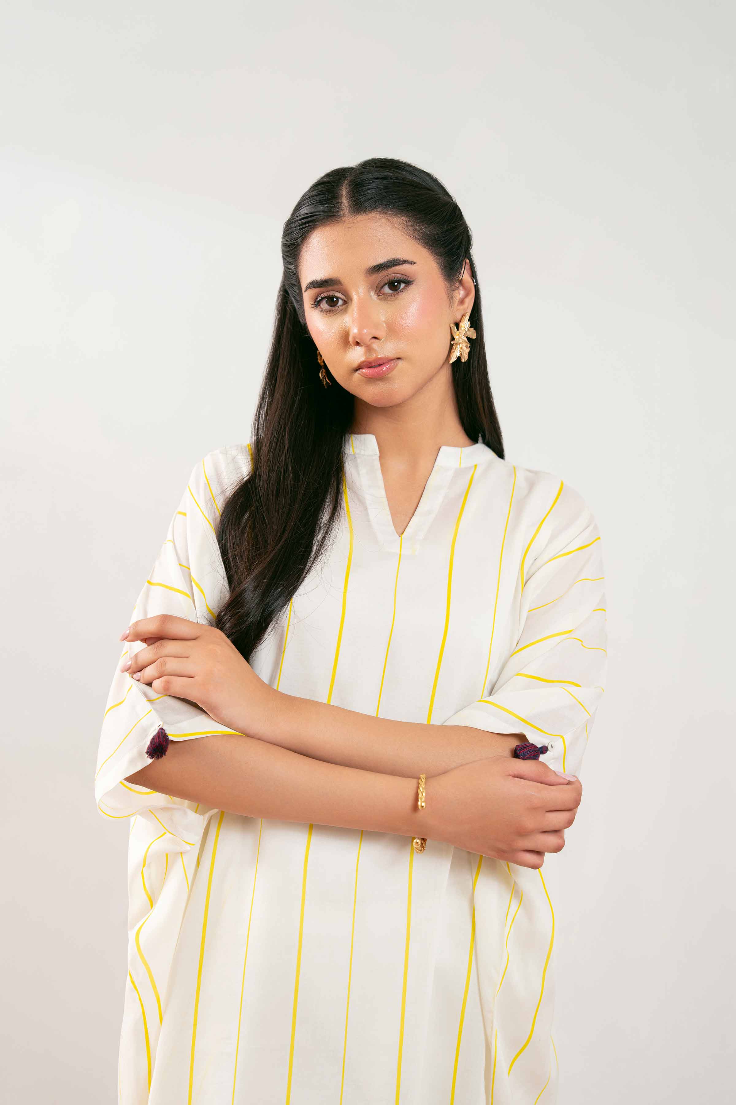 NishatUK - Off White Embroidered Lawn 1-piece ready to wear Tunic