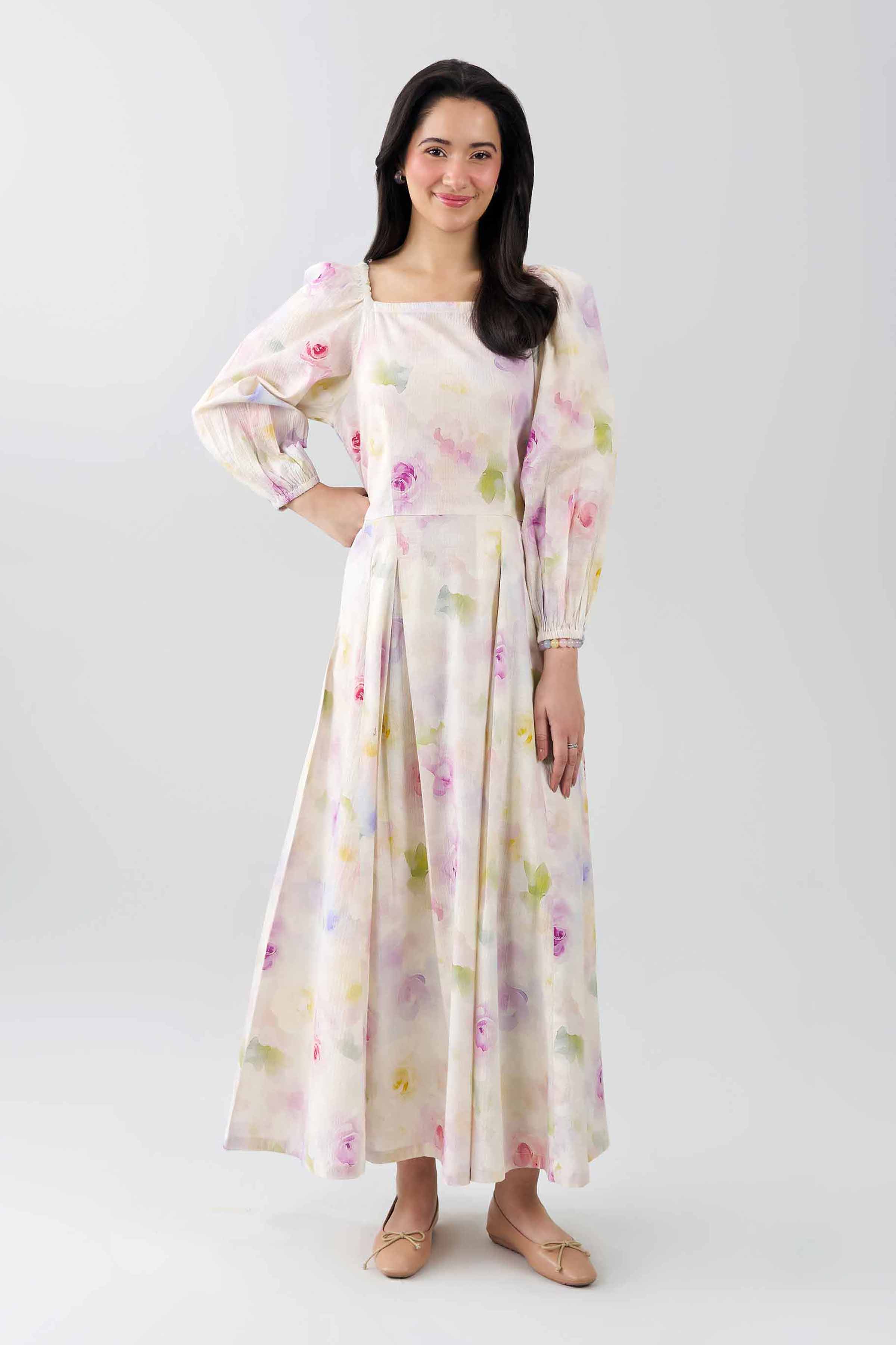 Nishat UK - Multi Printed Seer Sucker 1-piece ready to wear dress
