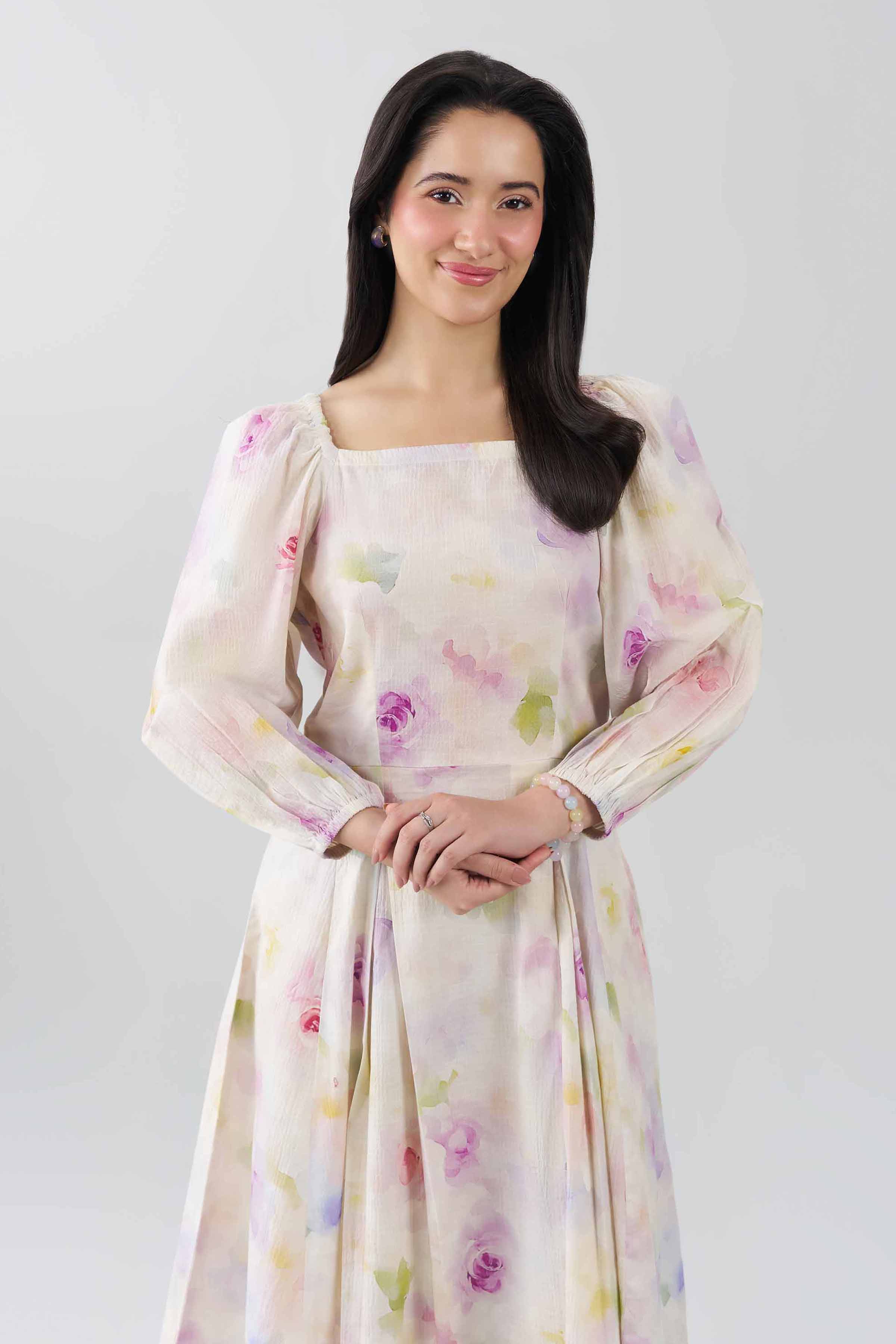 Nishat UK - Multi Printed Seer Sucker 1-piece ready to wear dress