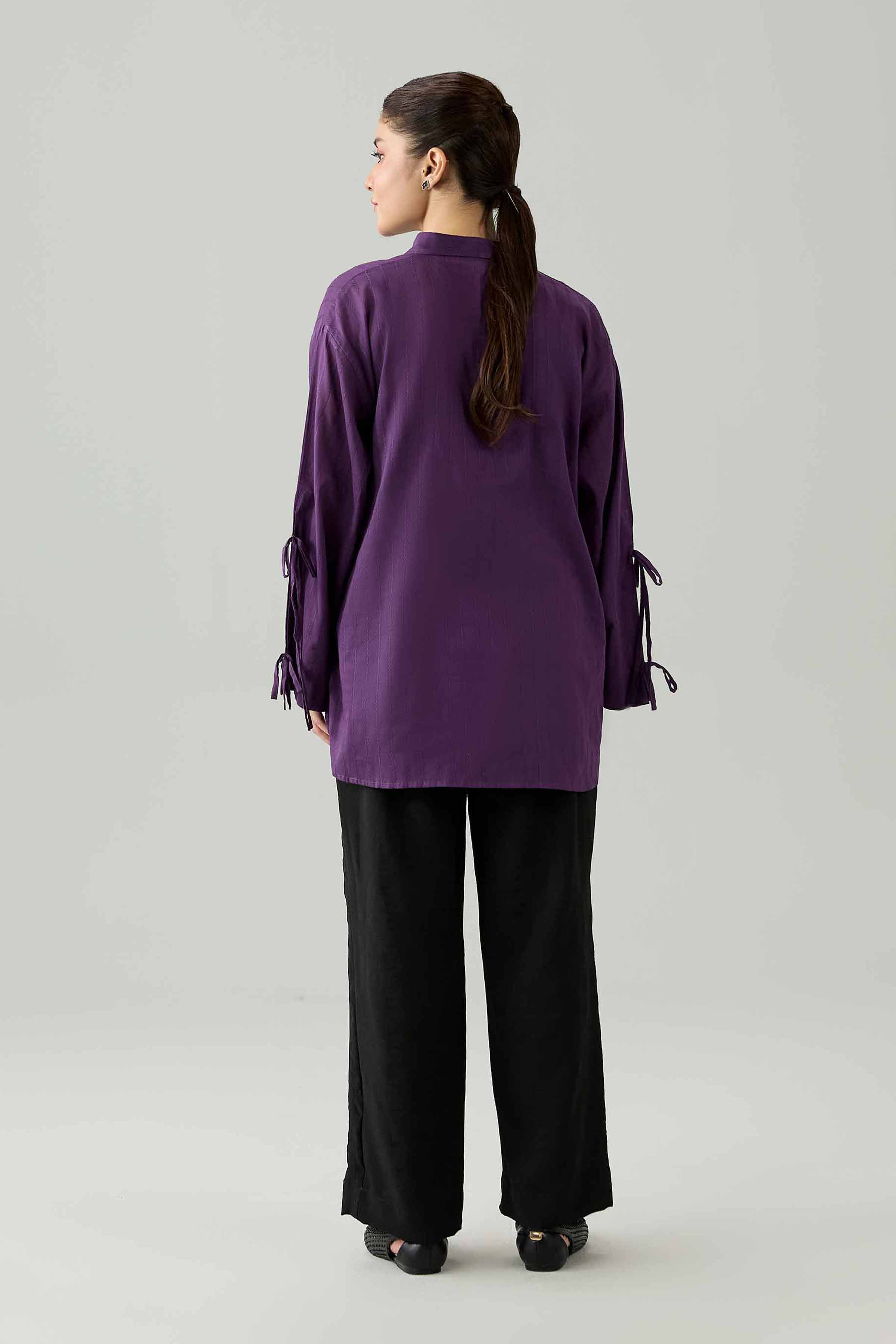 Nishat UK - Purple Solids Leno Kara 1 Piece ready to wear Tunic