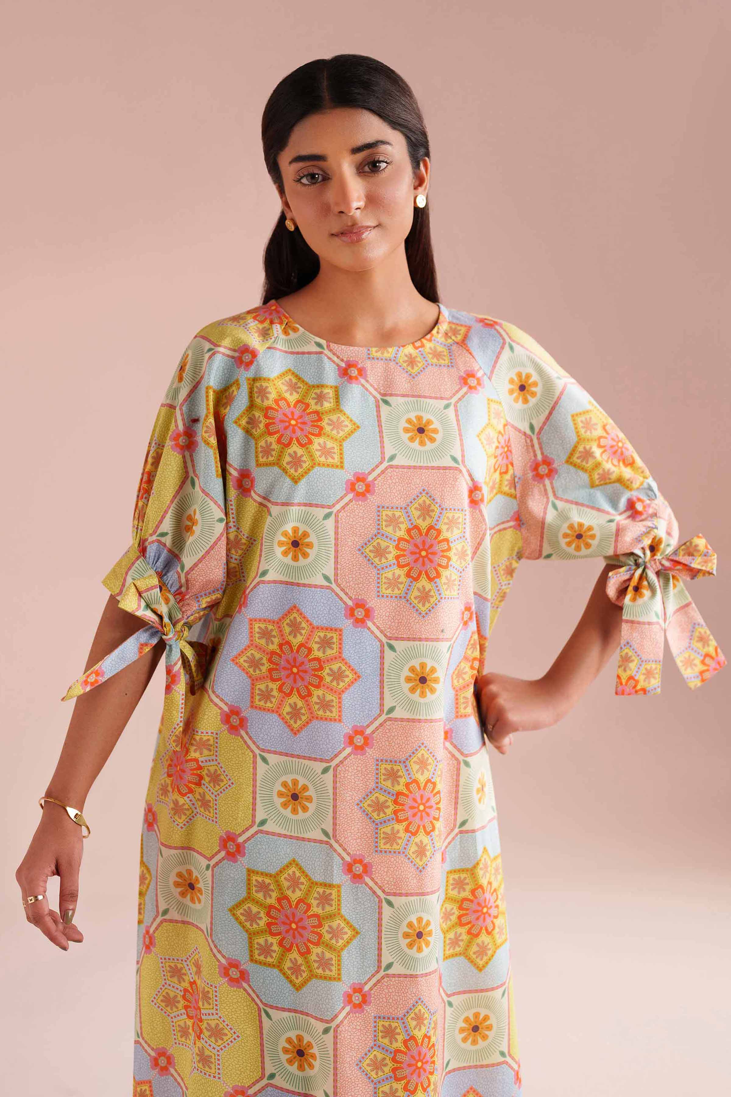 NishatUK - Multi Printed Cambric 1-piece ready to wear dress