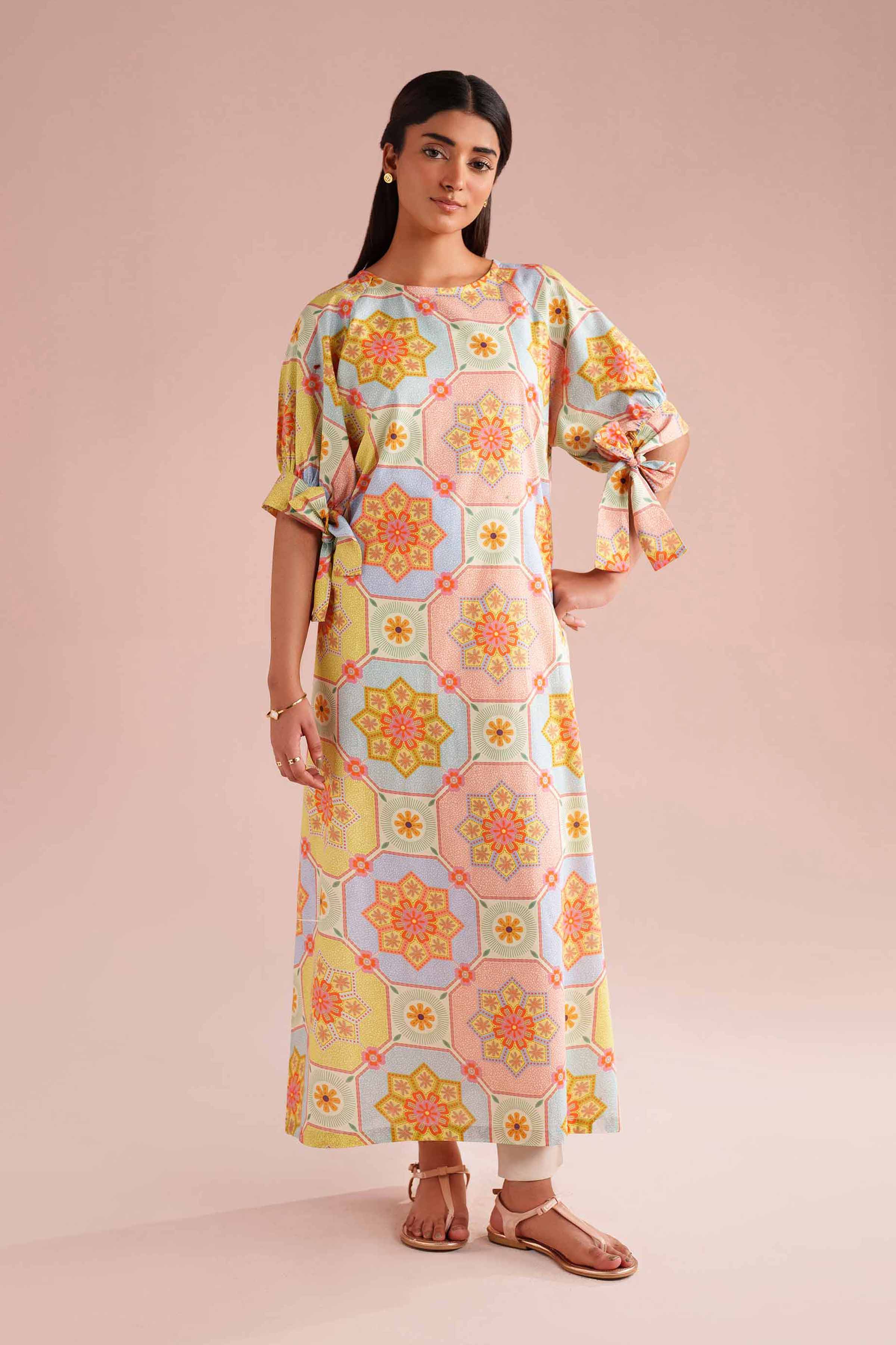 NishatUK - Multi Printed Cambric 1-piece ready to wear dress
