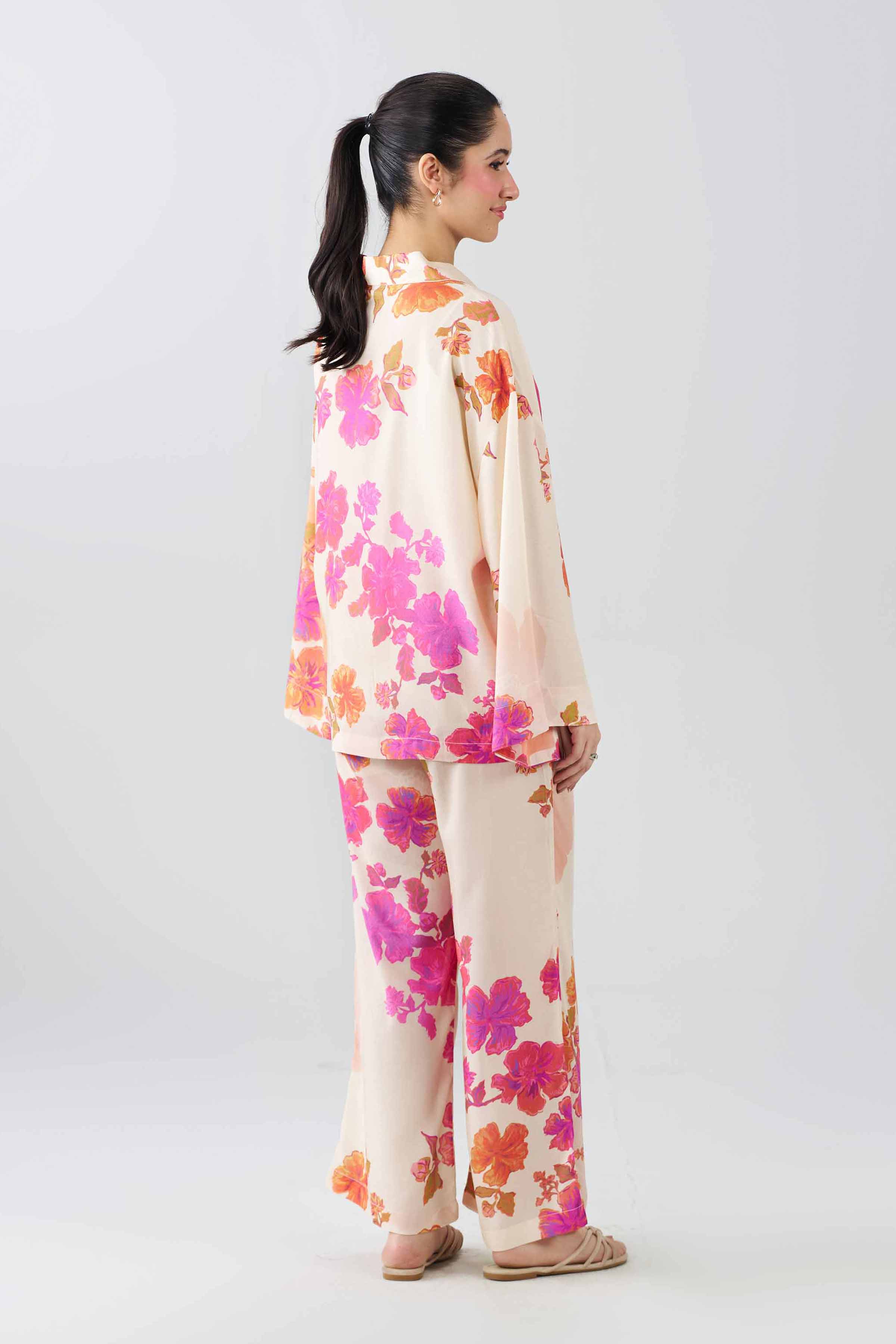 Nishat UK - Beige Printed Dobby 2-piece ready to wear Dress