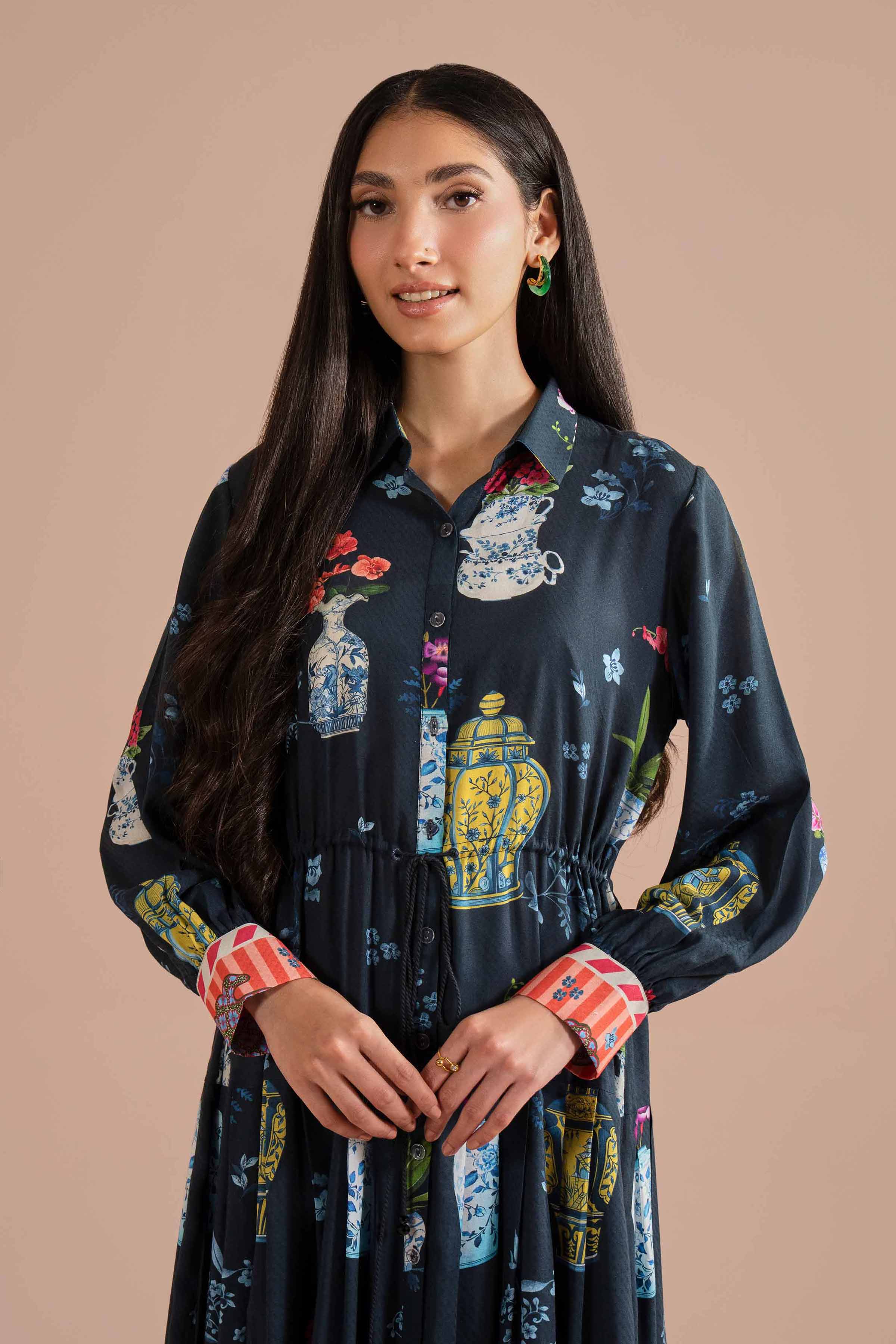 Nishat UK - Multi Printed Dobby 1-piece ready to wear dress