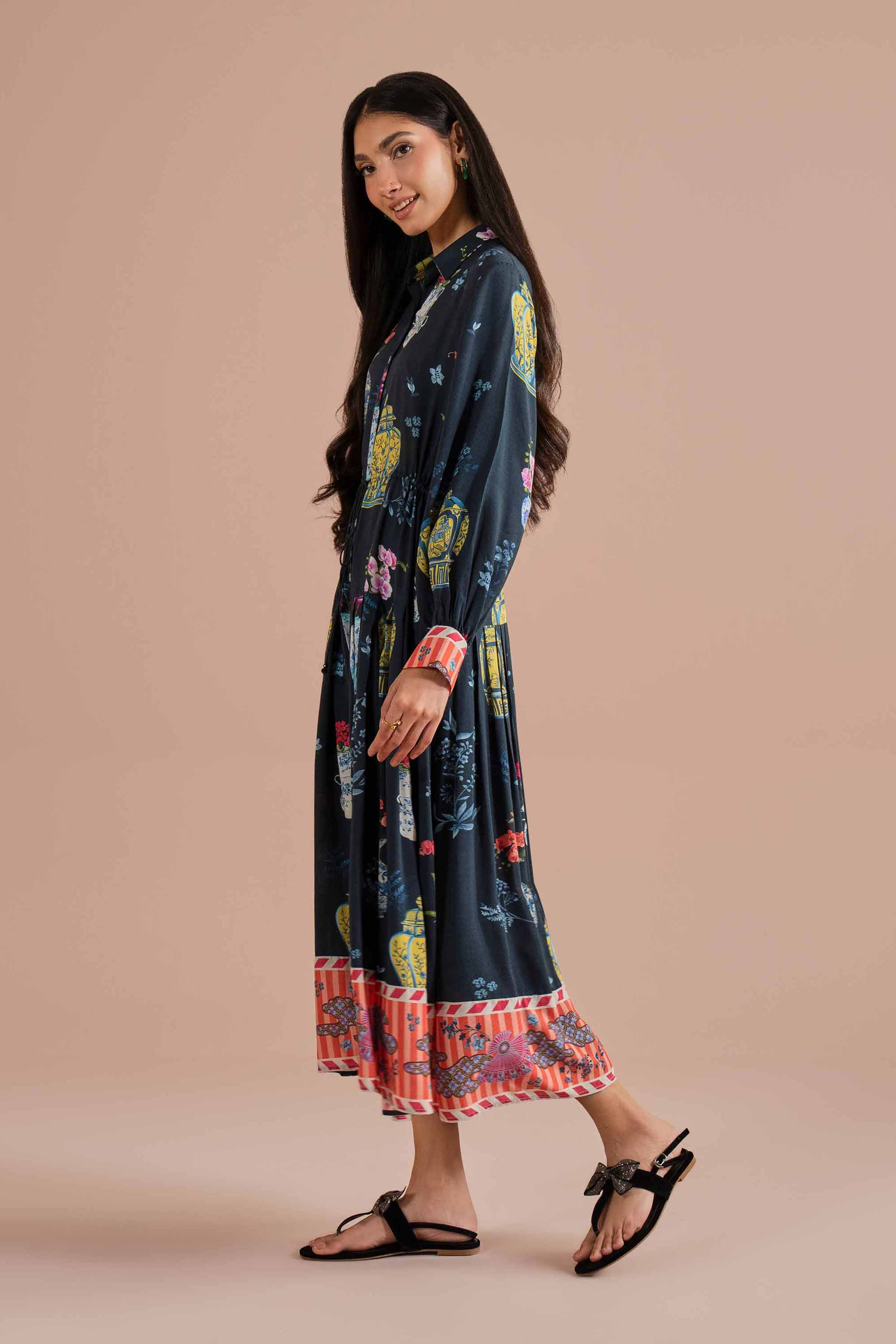 Nishat UK - Multi Printed Dobby 1-piece ready to wear dress