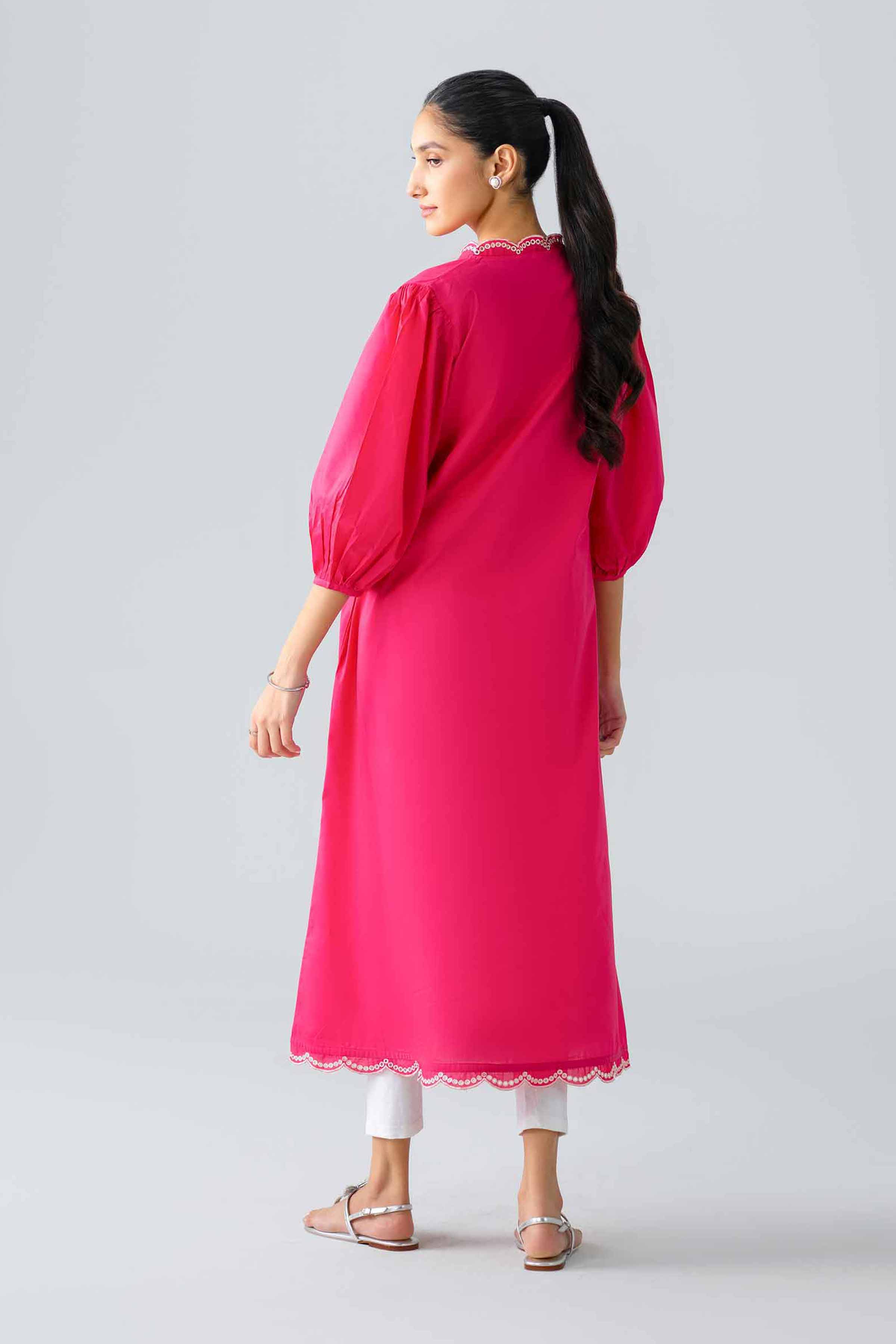 Nishat UK - Pink Embroidered Cambric 1-piece ready to wear dress