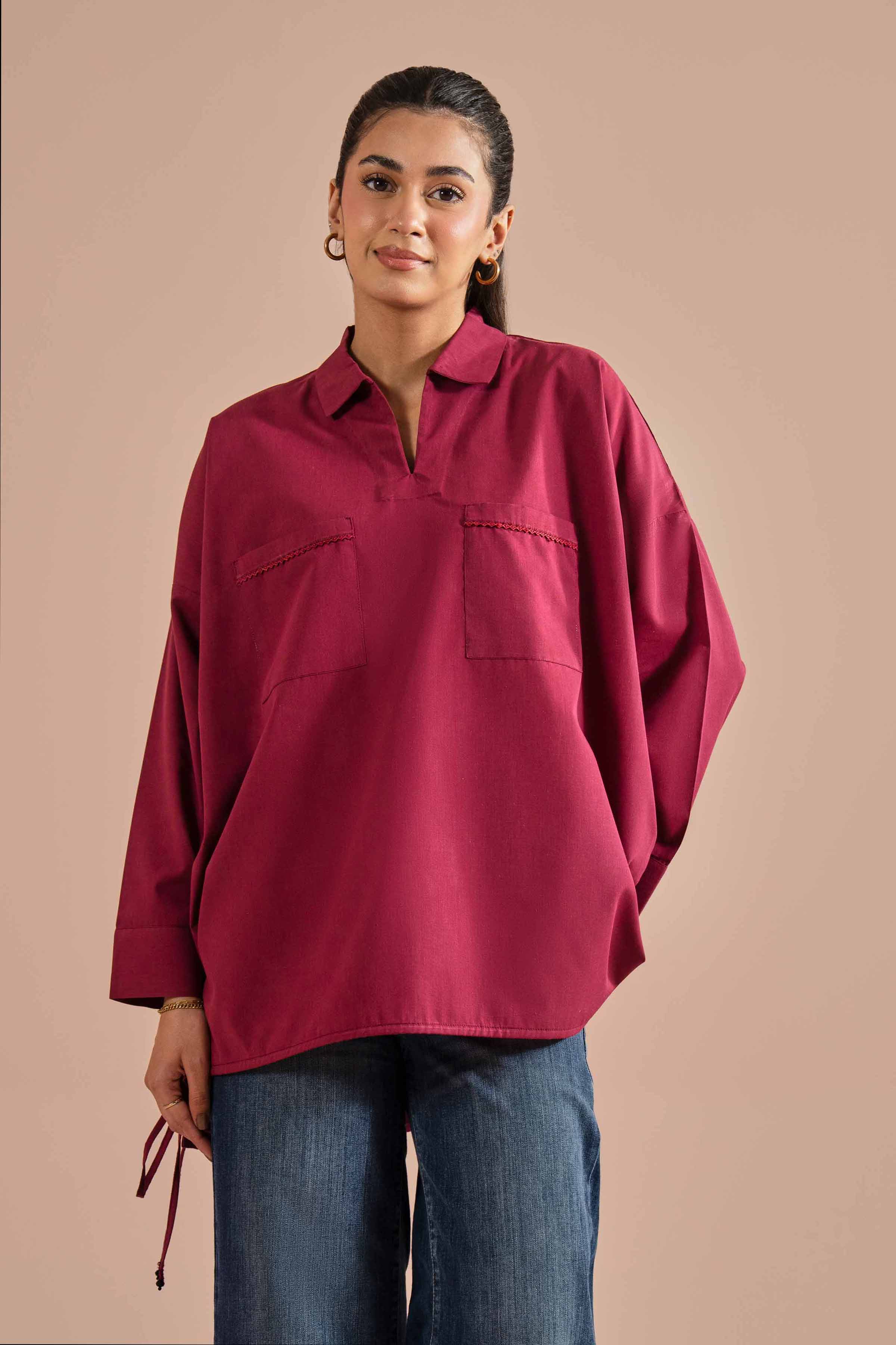 Nishat UK - Purple Solids Cotton 1-piece ready to wear tunic