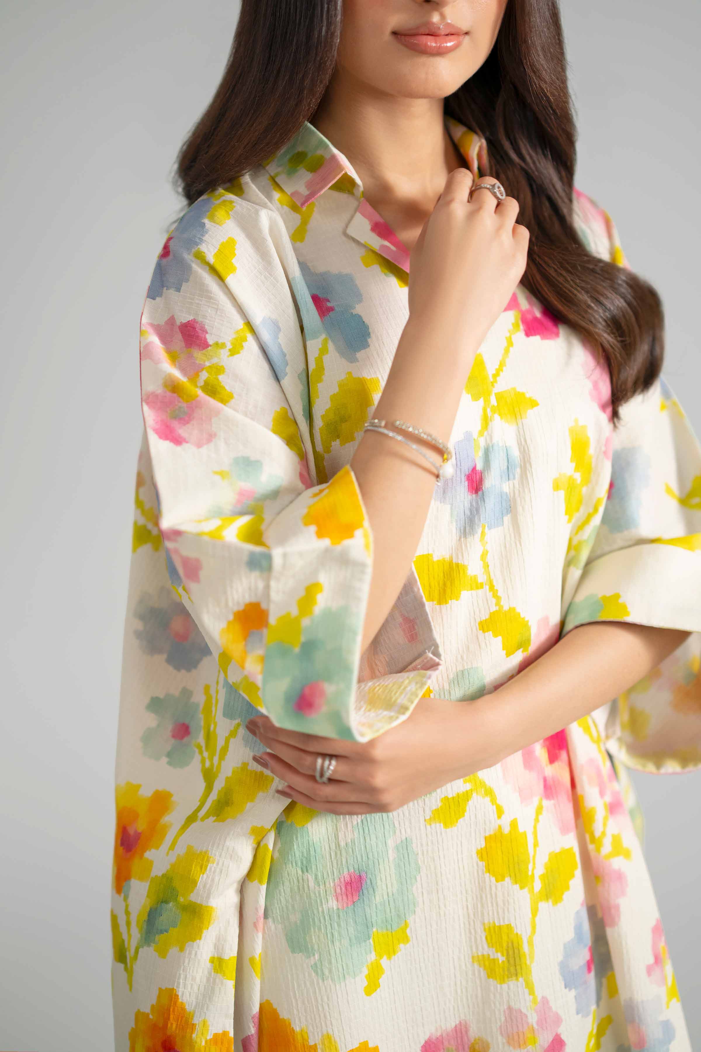 Nishat UK - Multi Printed Seer Sucker 1-piece ready to wear dress