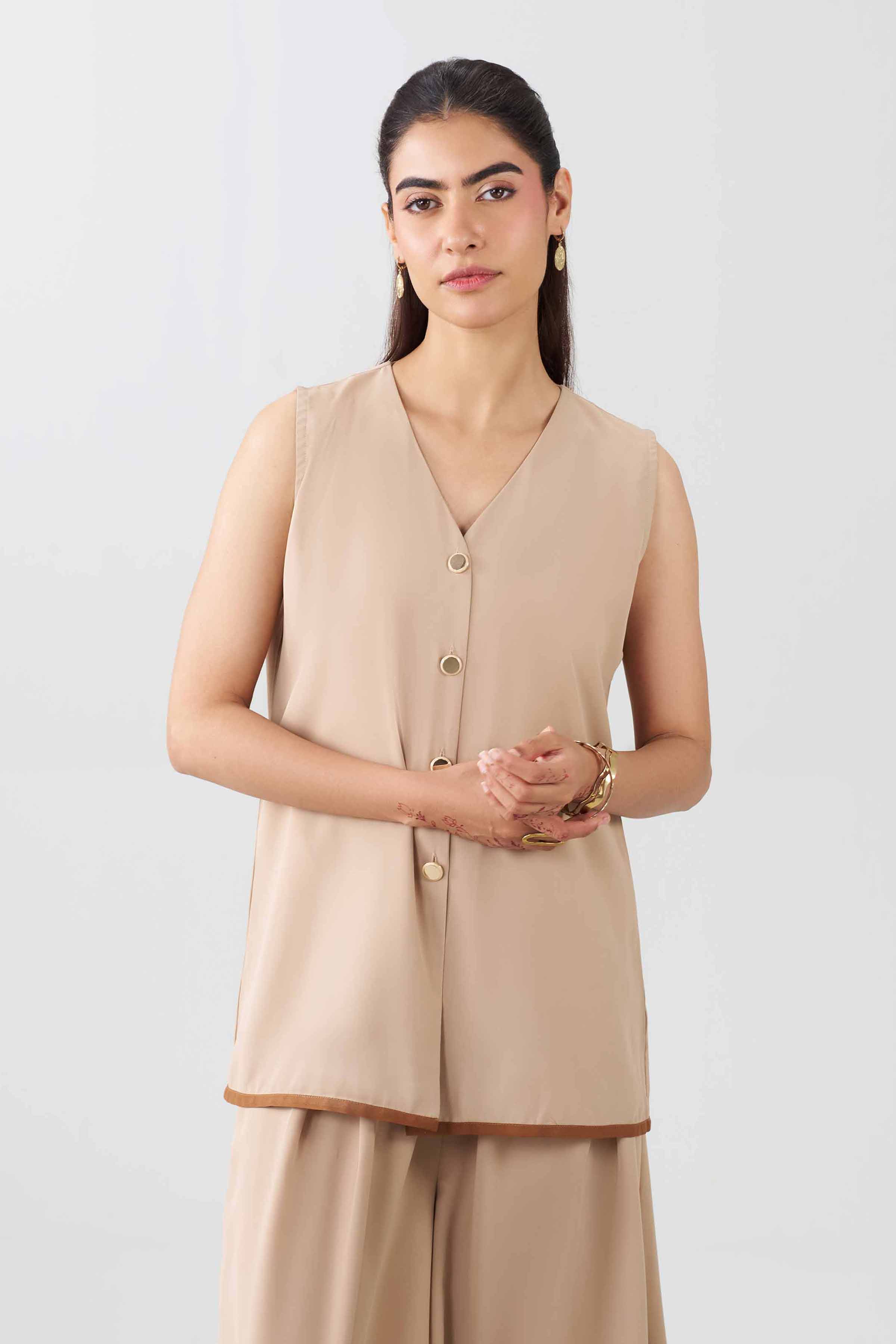 Nishat UK - Beige Solids Stone Wash 2 Pieces ready to wear Dress