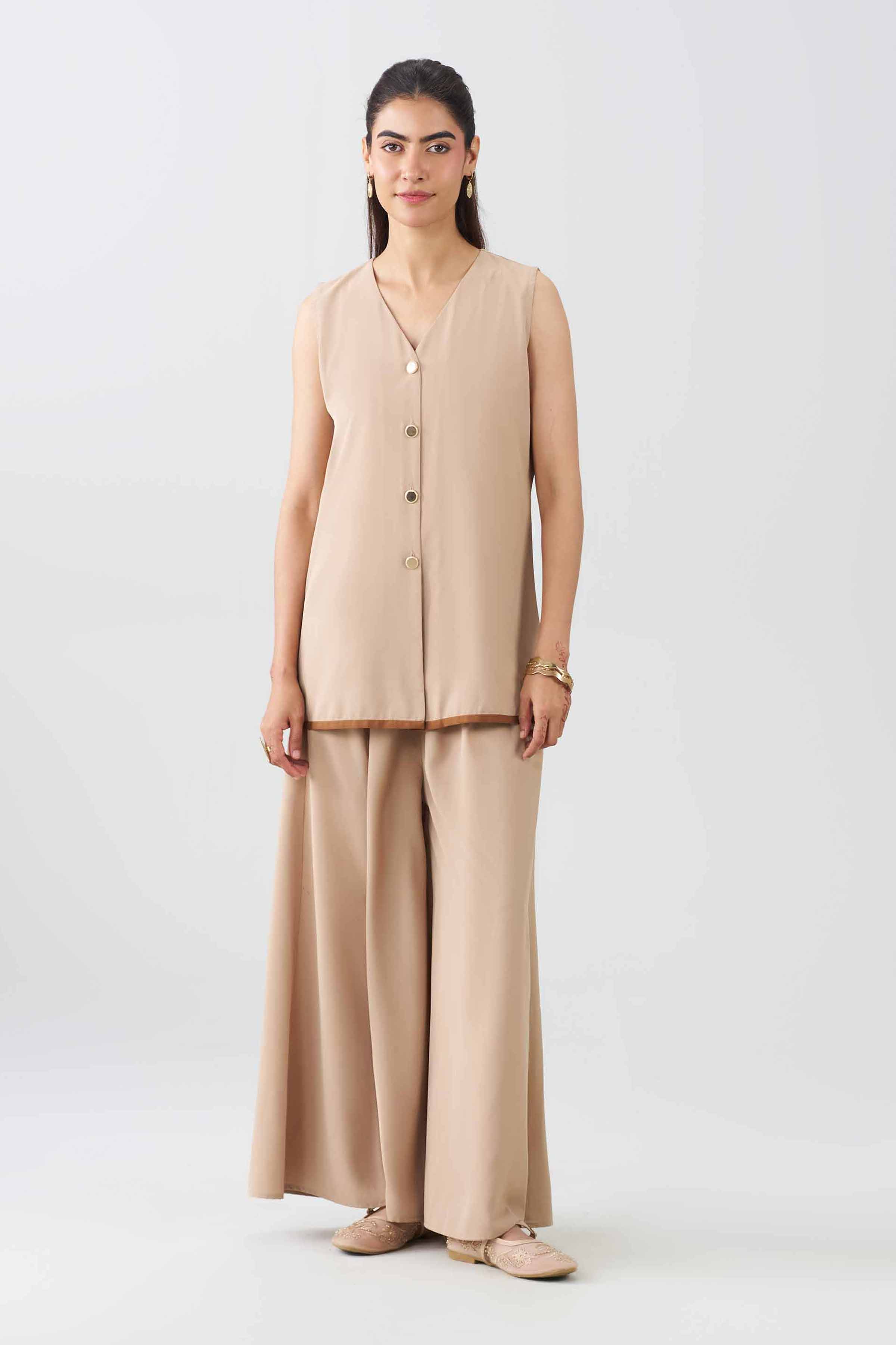 Nishat UK - Beige Solids Stone Wash 2 Pieces ready to wear Dress