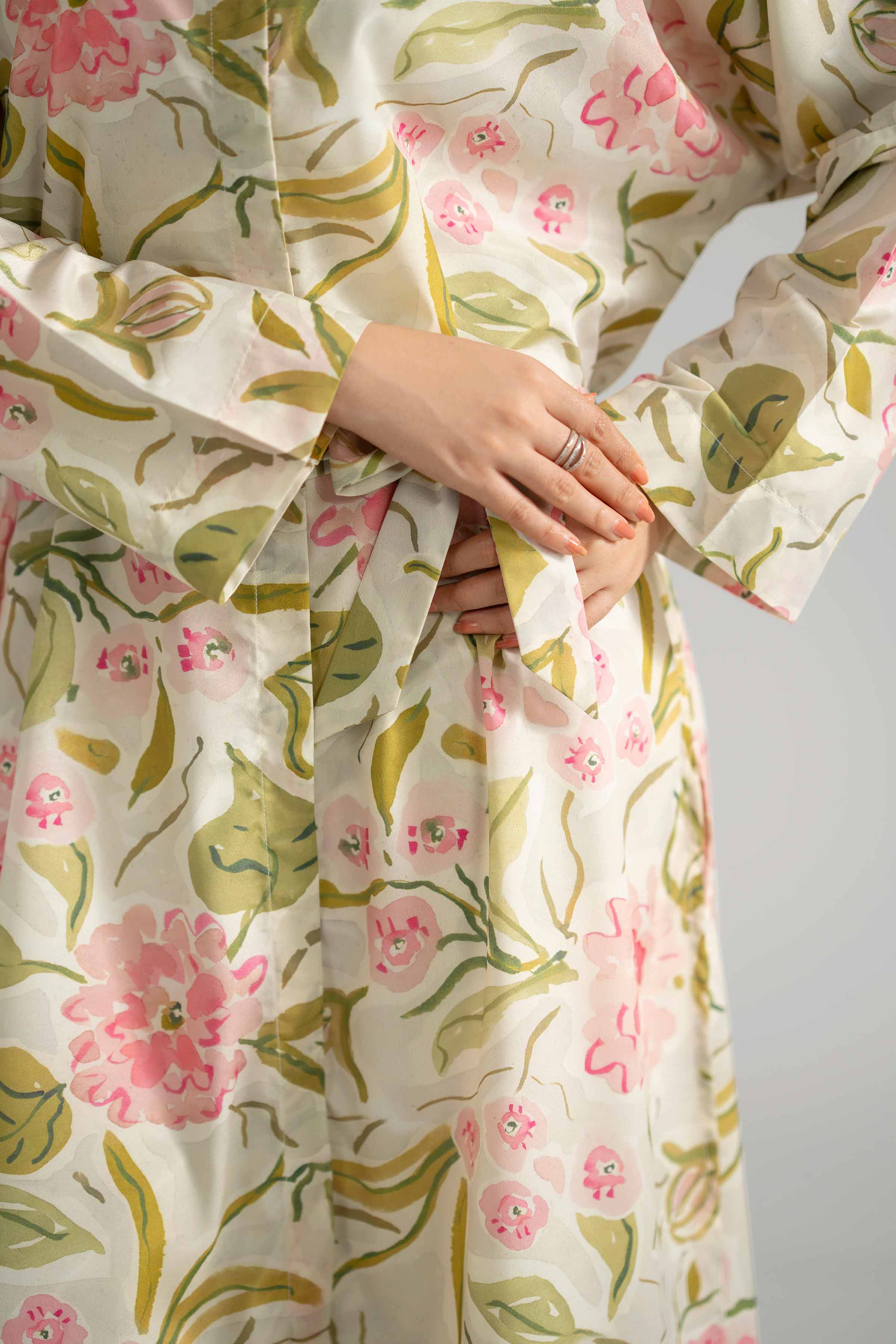 Nishat UK - Green Printed Silk 1-piece ready to wear Shirt