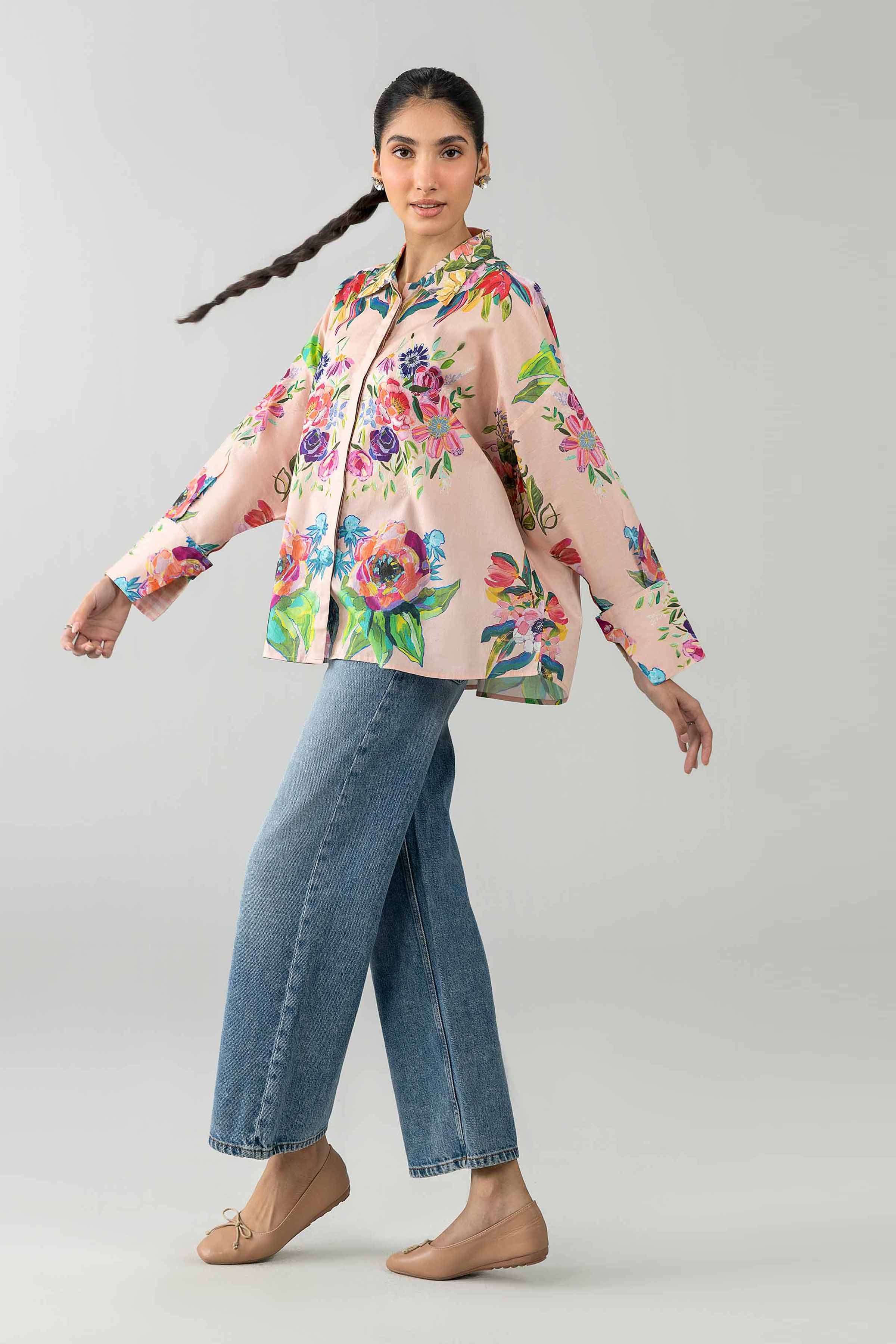 Nishat UK - Pink Printed Cambric 1-piece ready to wear Shirt