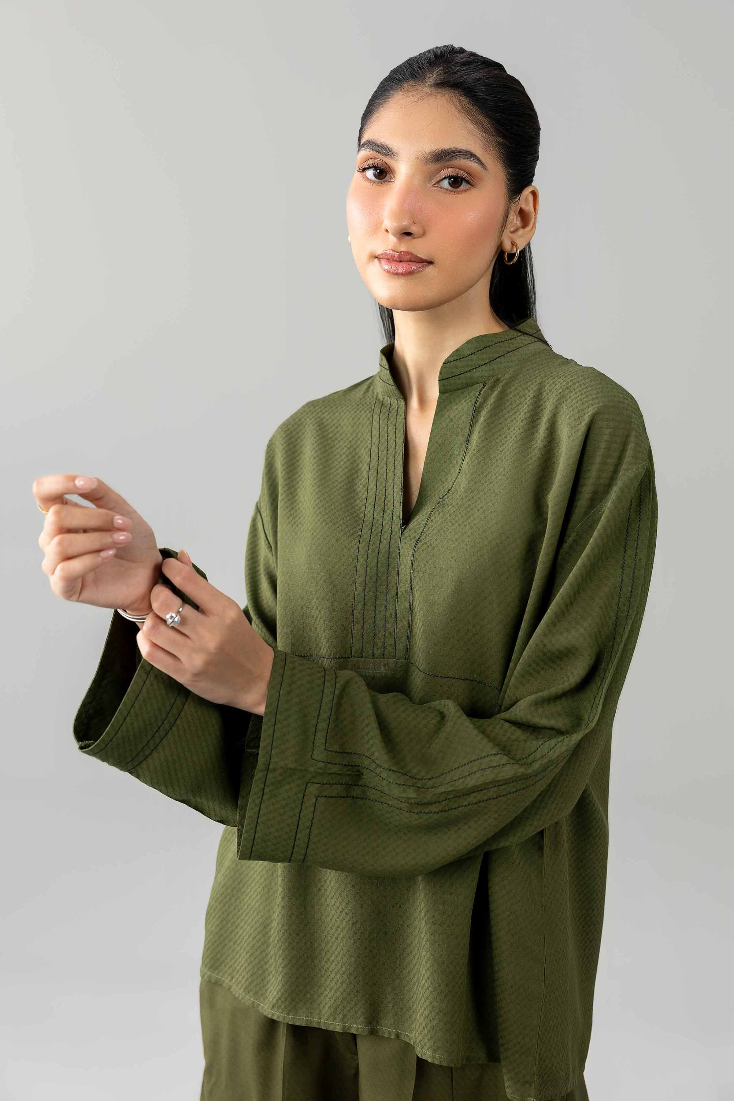 Nishat UK - Green Solids Modal 2-piece ready to wear Dress