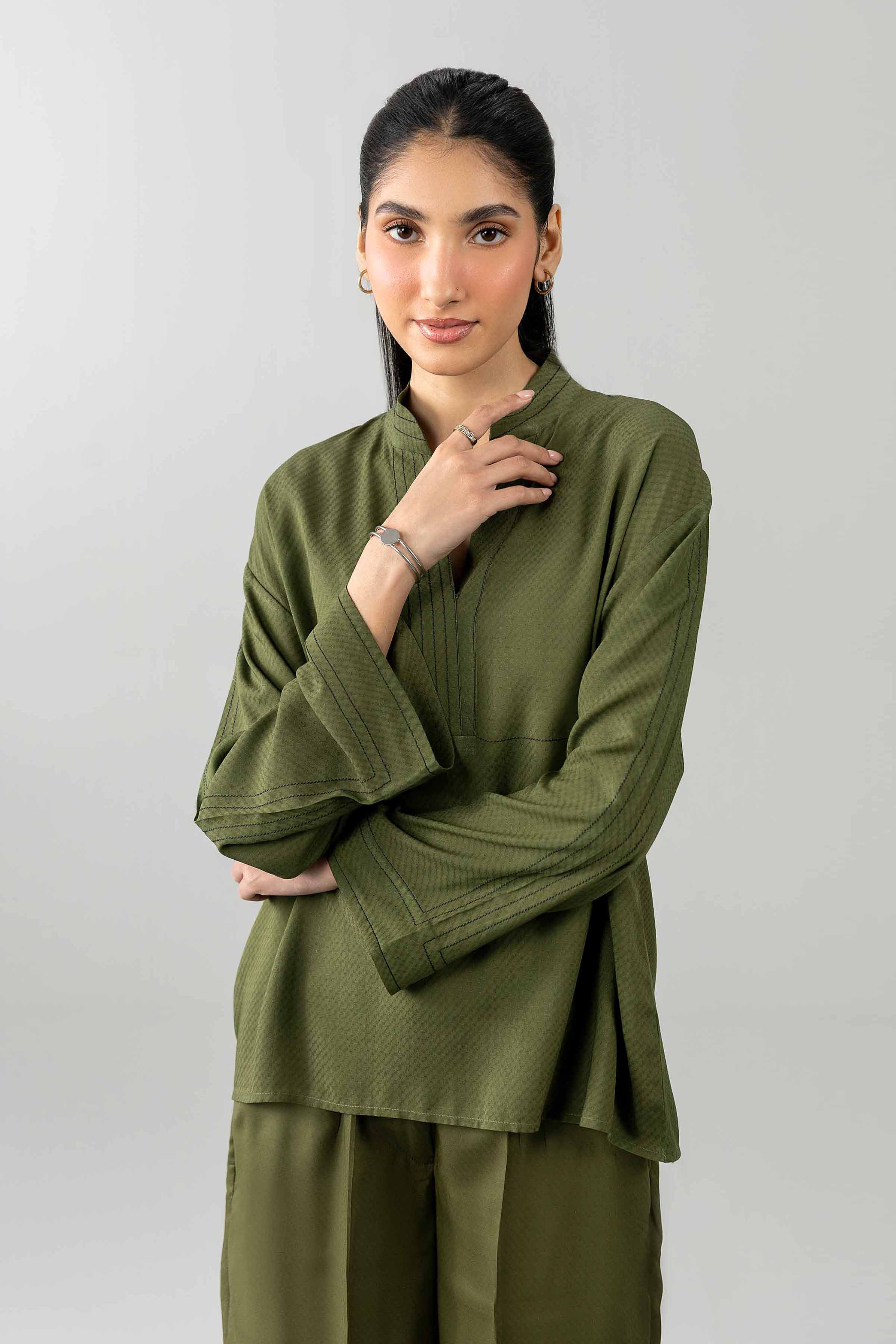 Nishat UK - Green Solids Modal 2-piece ready to wear Dress