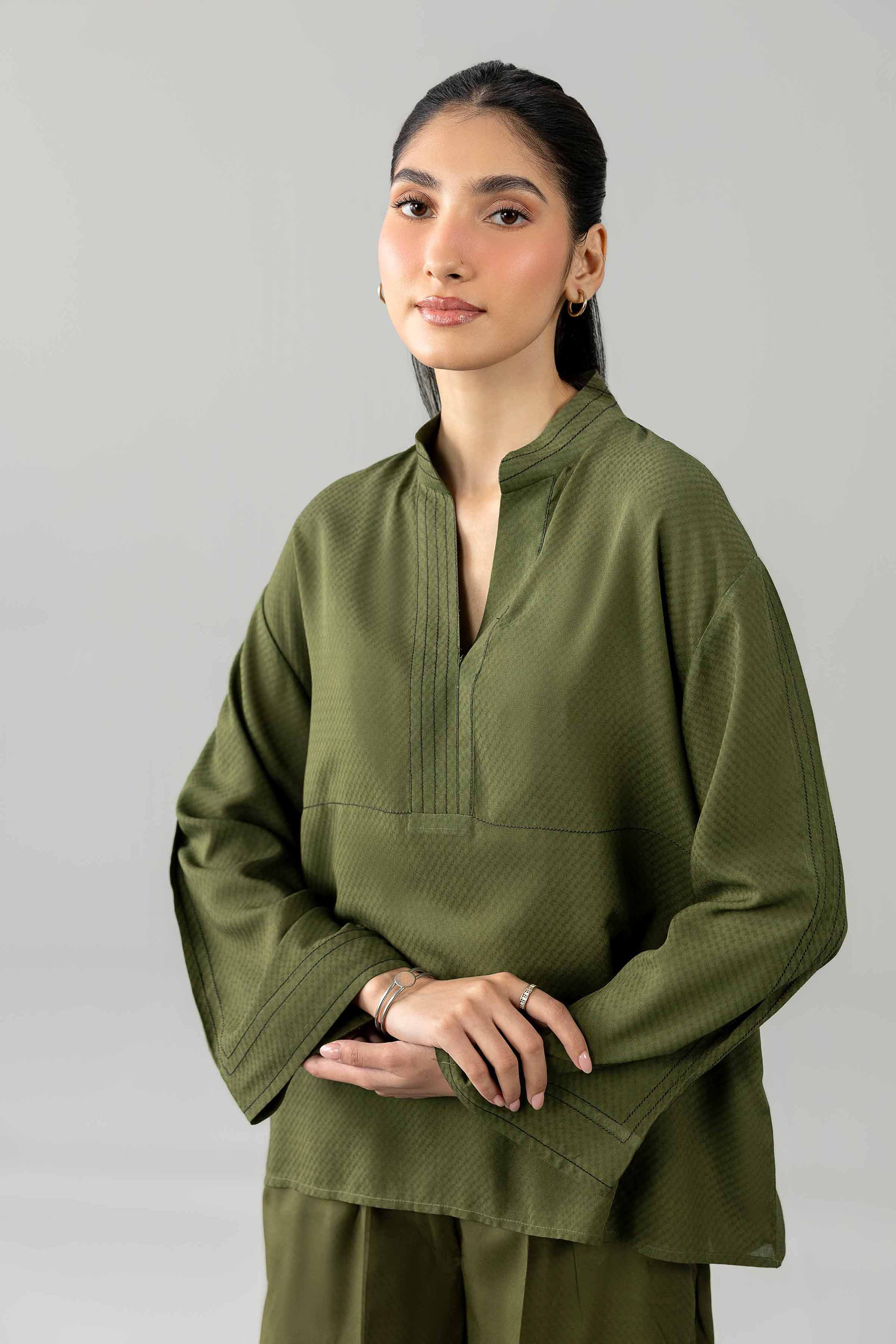 Nishat UK - Green Solids Modal 2-piece ready to wear Dress