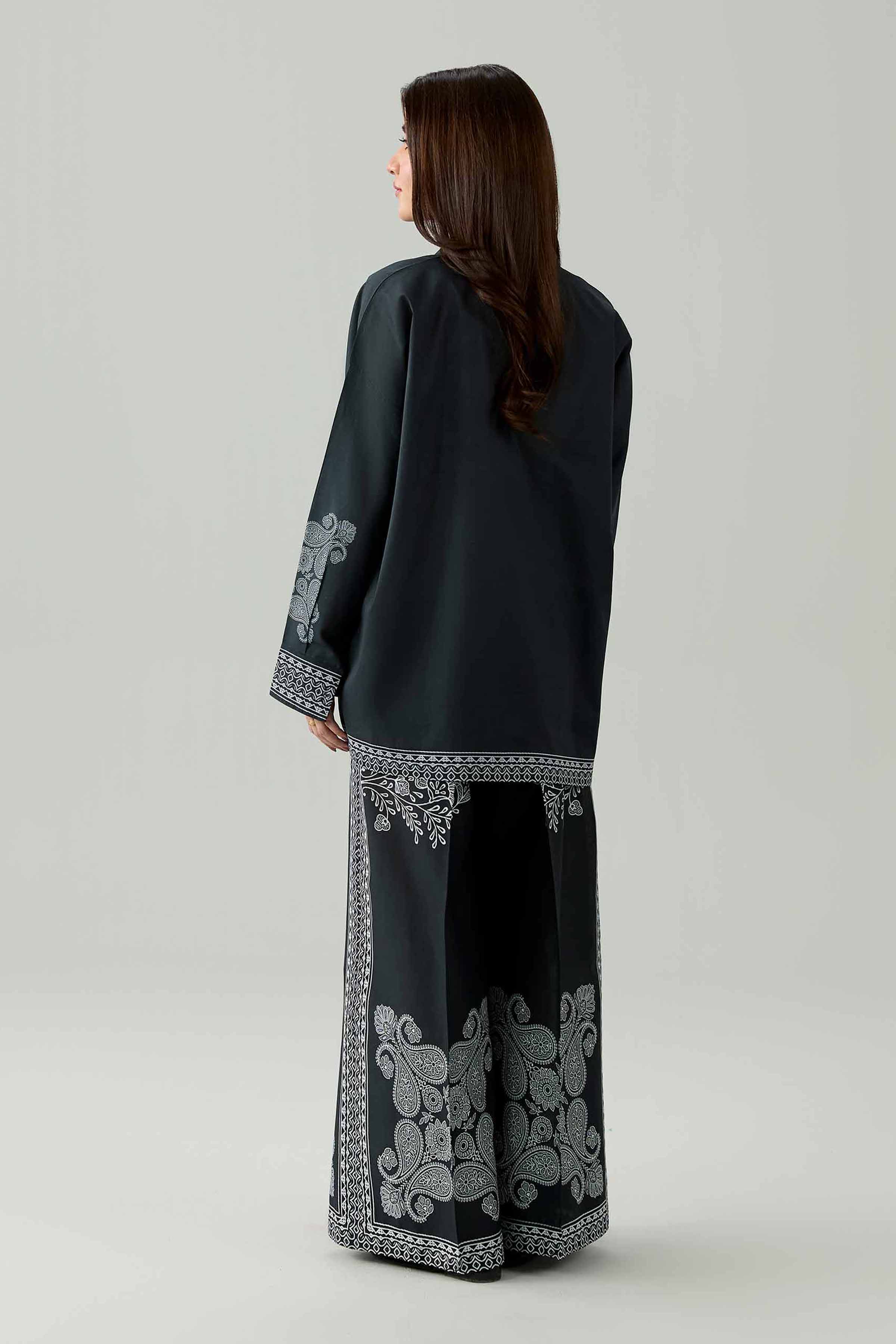Nishat UK - Black Printed Cambric 2 Pieces ready to wear Dress