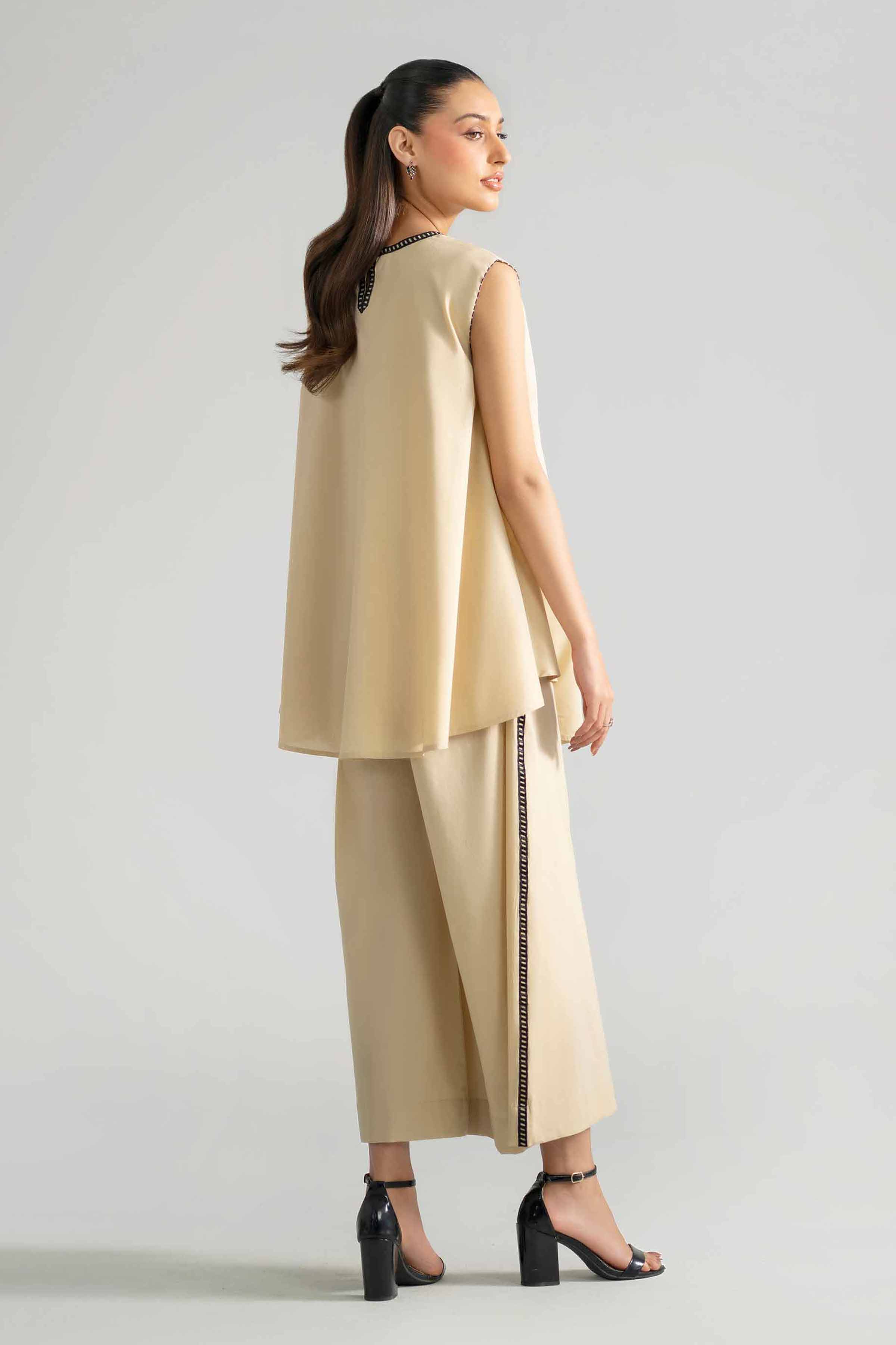 Nishat UK - Beige Embroidered Cambric 2-piece ready to wear Dress