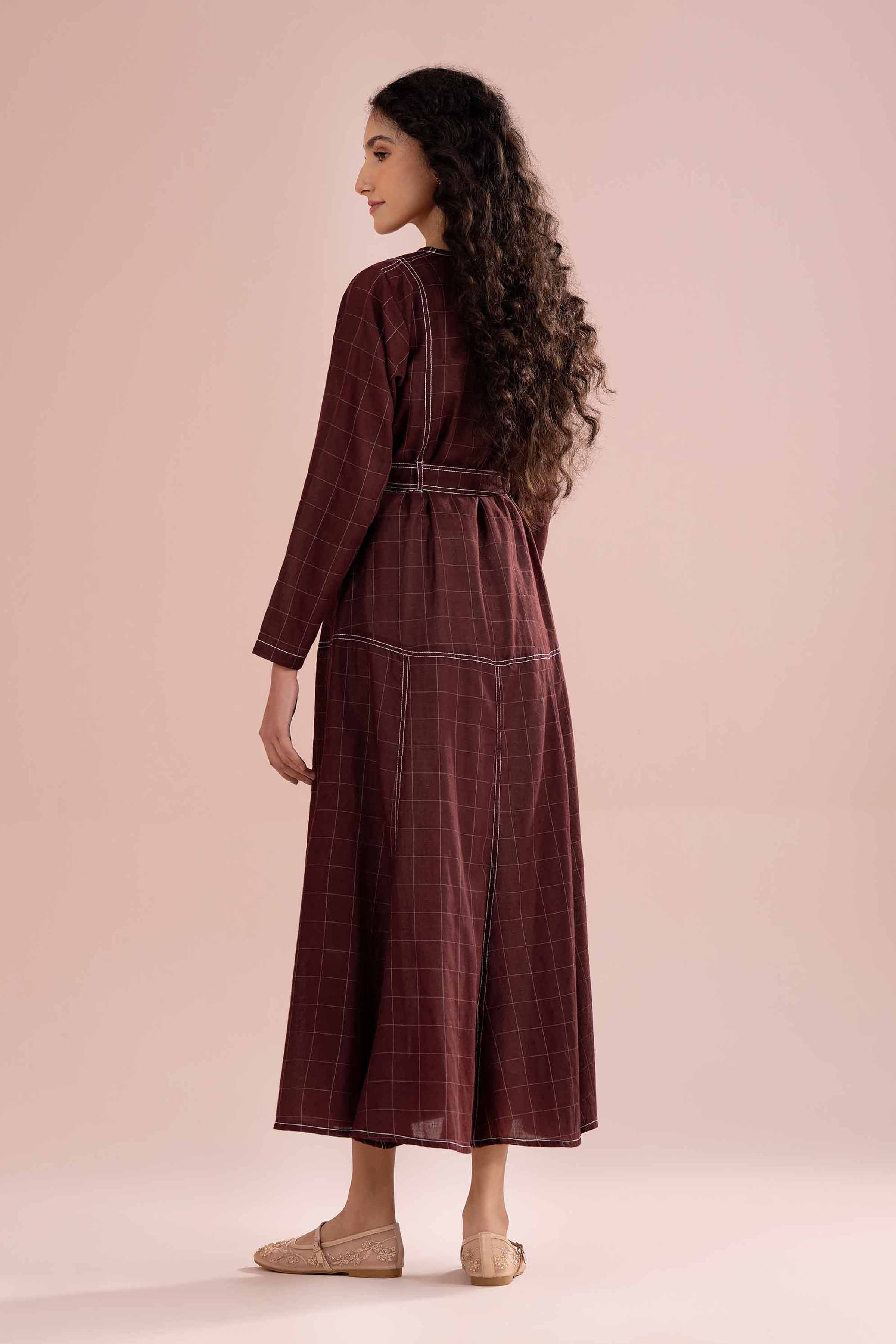 Nishat UK - Red Solids Jacquard 1 Piece Ready To Wear Dress