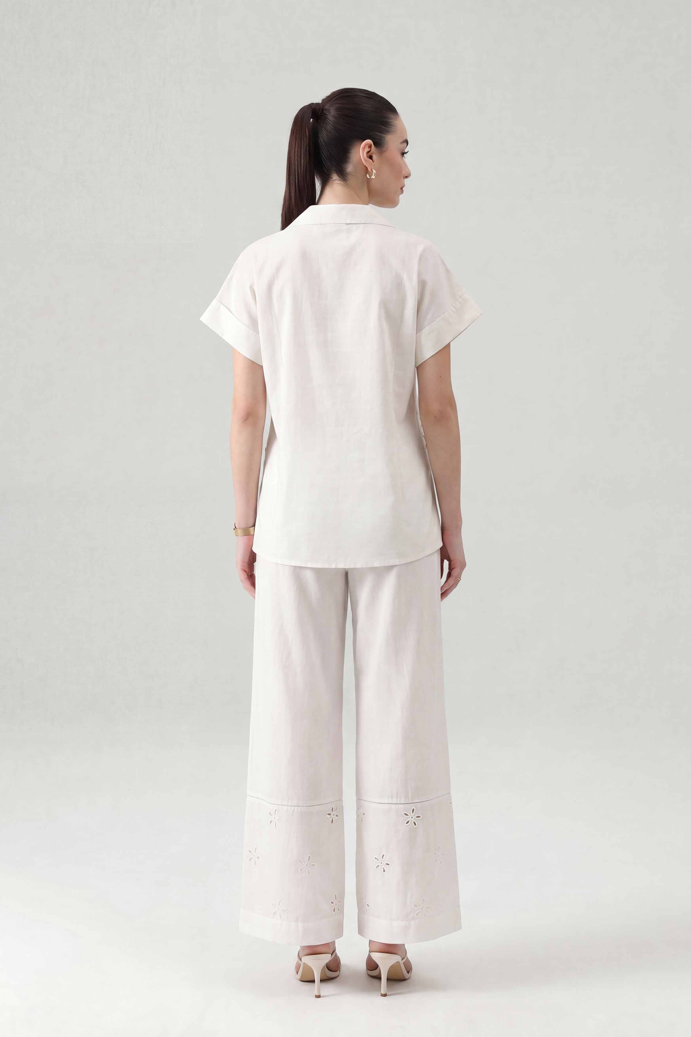 Nishat UK - White Embroidered Cambric 2 Pieces ready to wear Dress