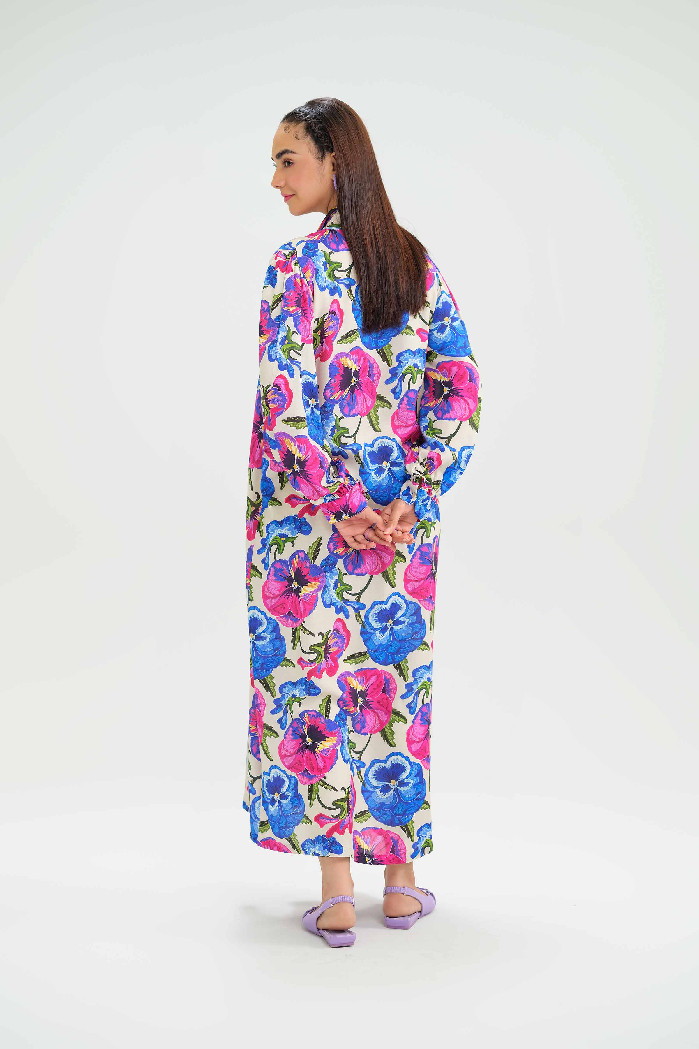 NishatUK - Beige Printed Dobby 1-piece ready to wear Shirt