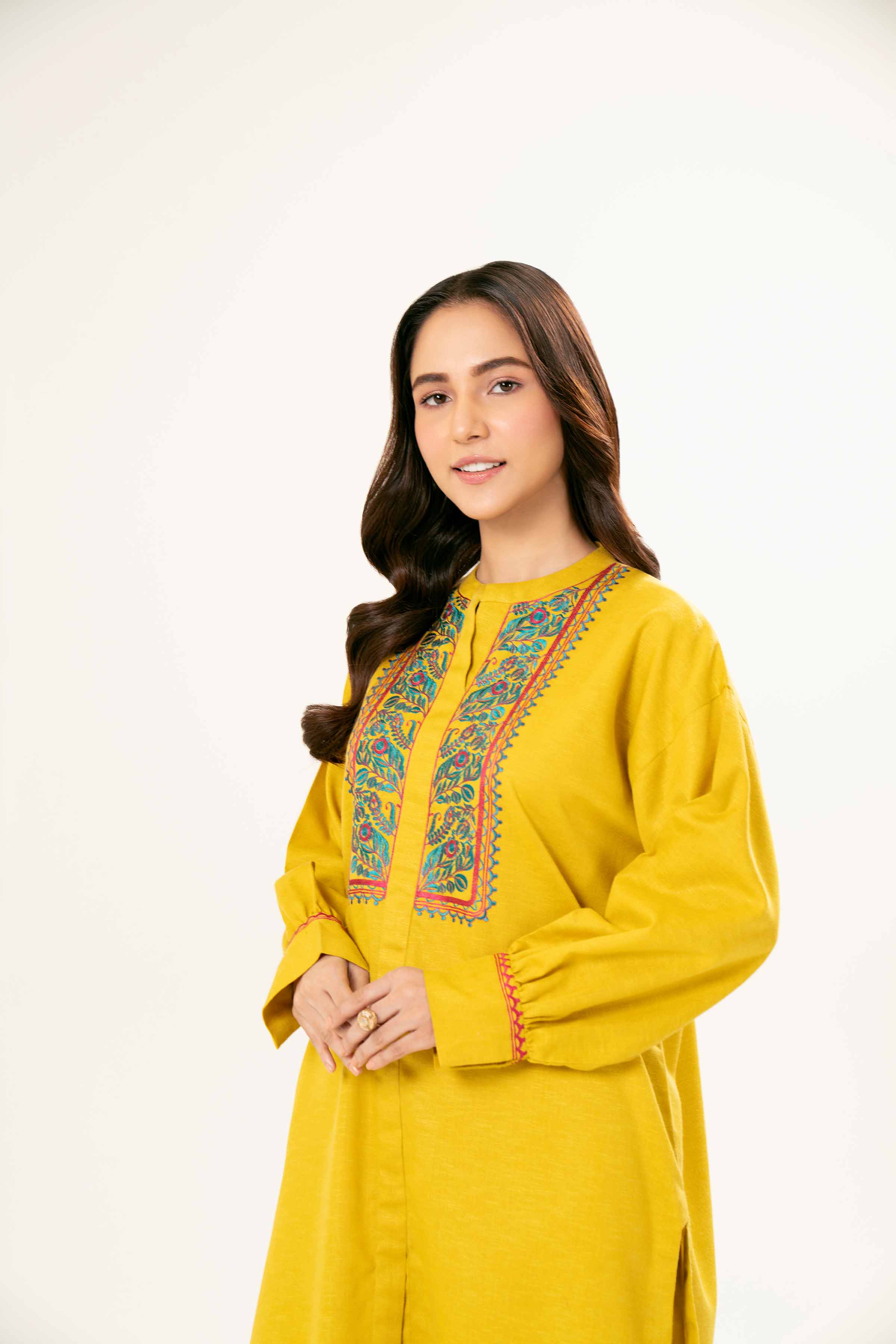 NishatUK - Brown Embroidered   Karandi 2-piece ready to wear Dress