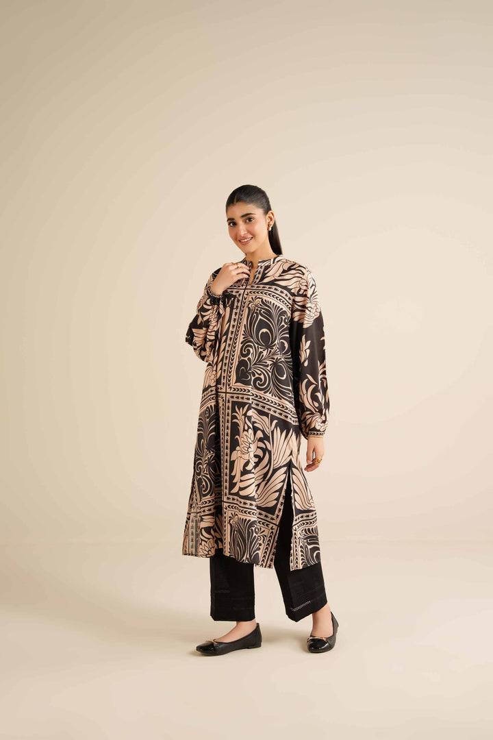 NishatUK - Black  Silk 1-piece ready to wear Tunic