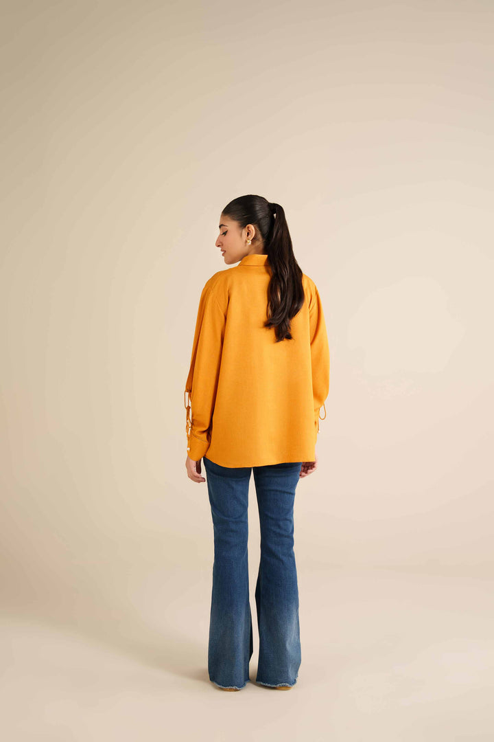 NishatUK - Yellow Embroidered Karandi 1-piece ready to wear Tunic