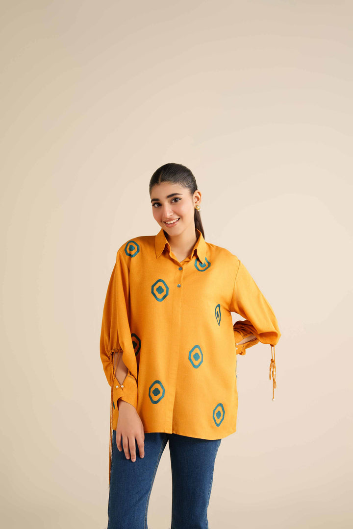 NishatUK - Yellow Embroidered Karandi 1-piece ready to wear Tunic