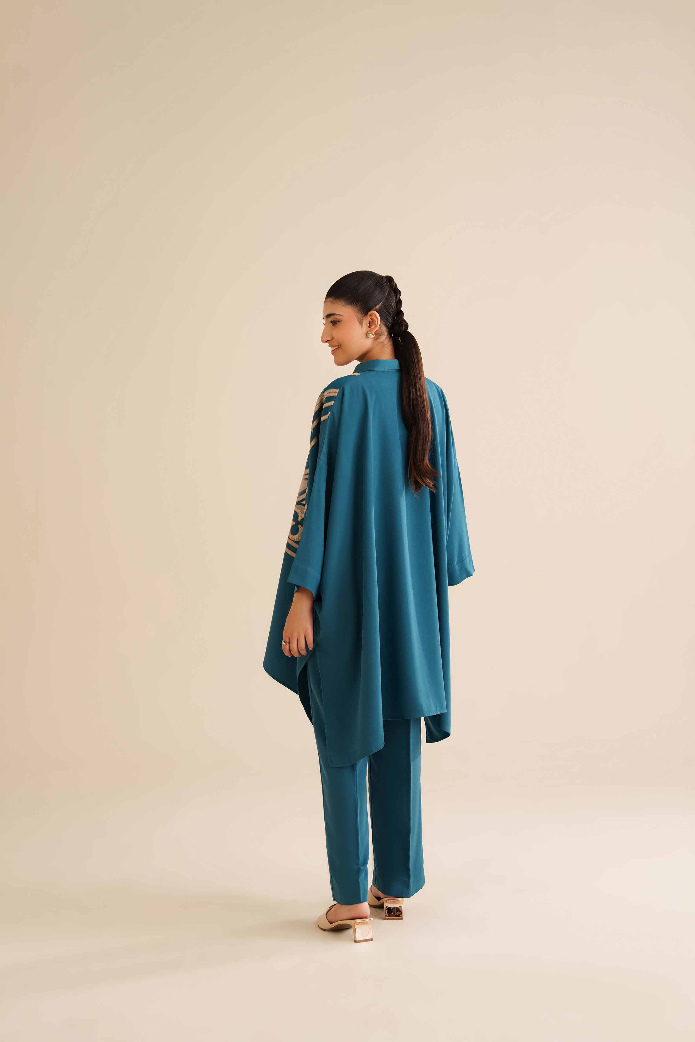 NishatUK - Teal Embroidered Grip 2-piece ready to wear Dress