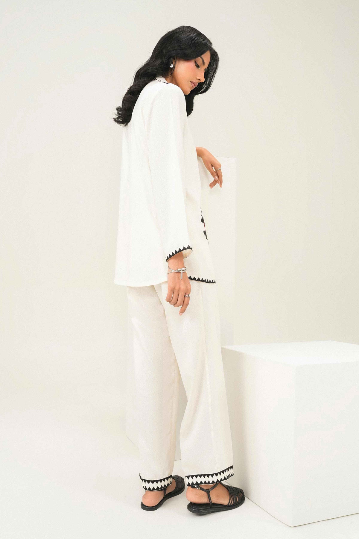 Nishat UK - Off White  Embroidered Karandi 2 Pieces ready to wear Dress