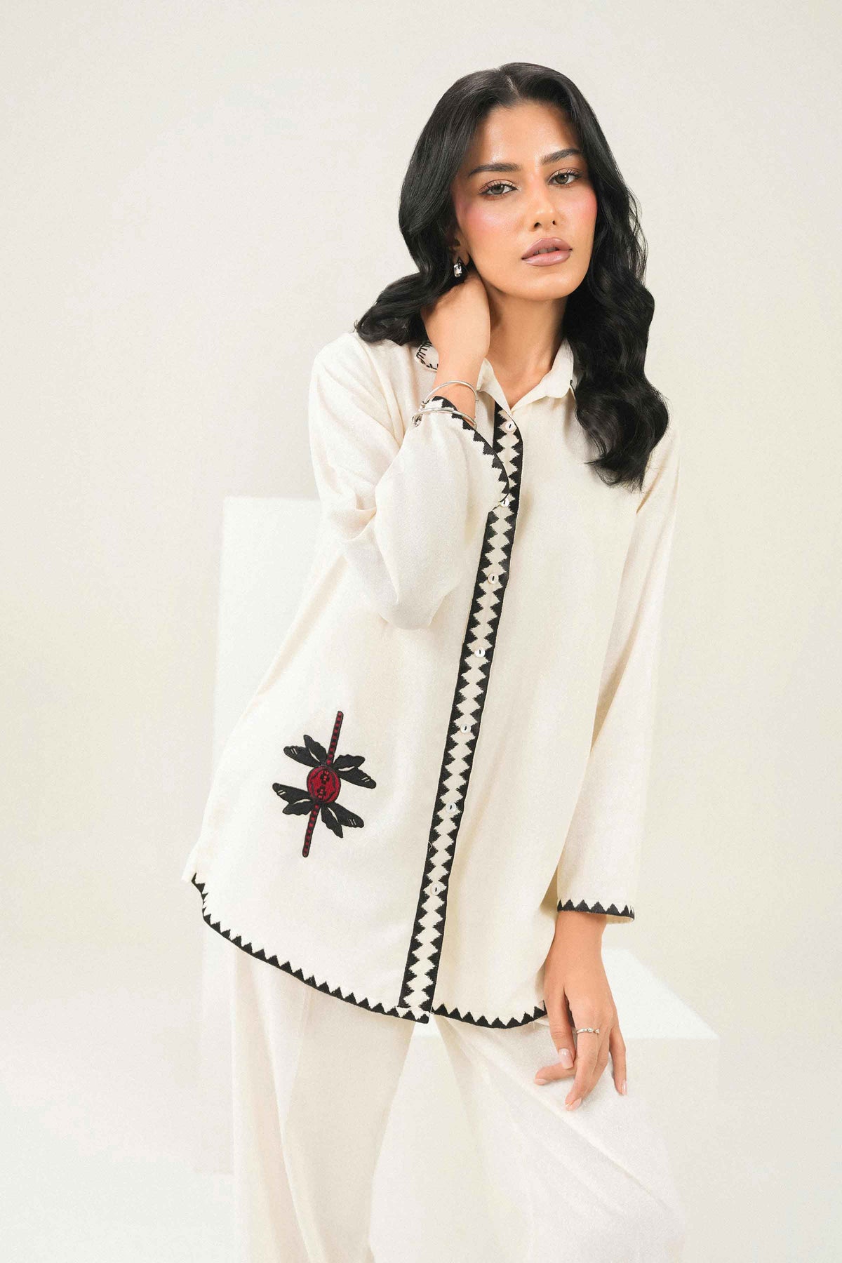 Nishat UK - Off White  Embroidered Karandi 2 Pieces ready to wear Dress