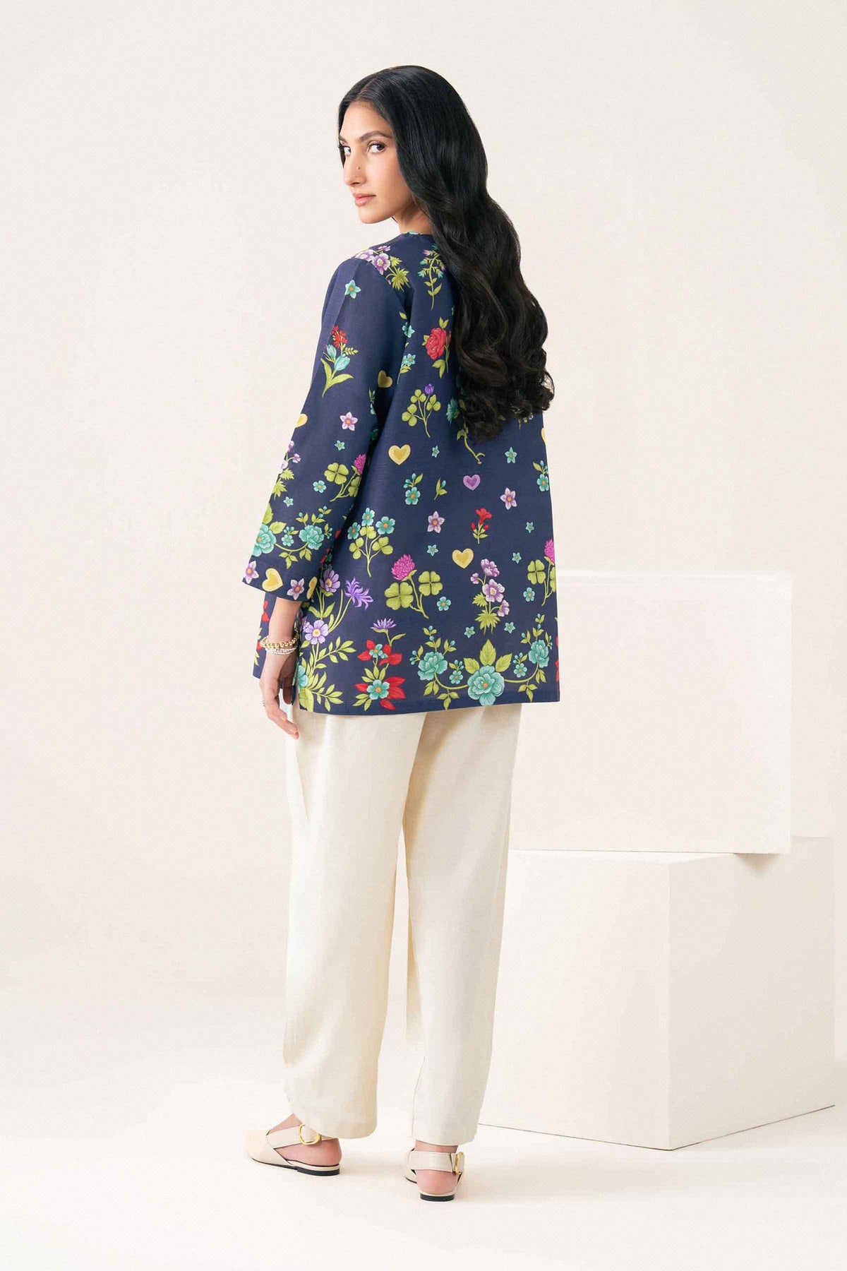 Nishat UK - Blue Printed Khaddar 1 Piece ready to wear tunic