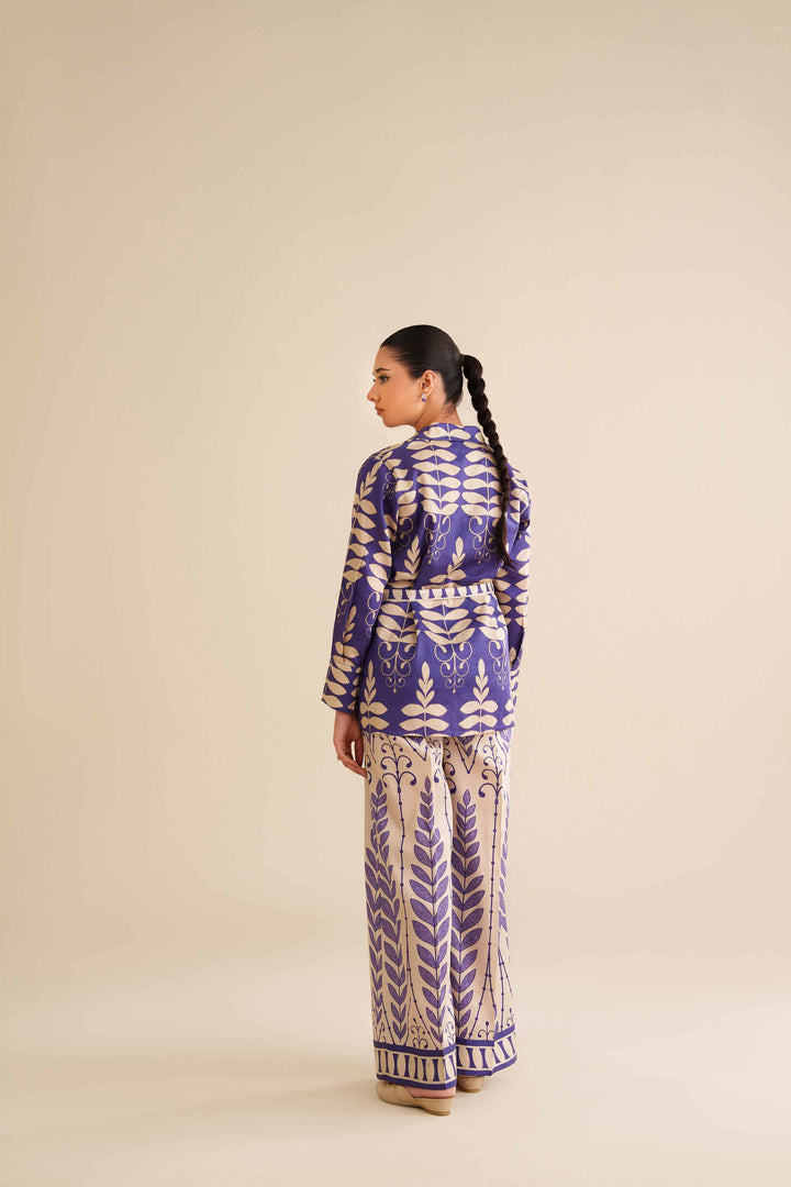 NishatUK - Blue  Sateen 2-piece ready to wear Dress