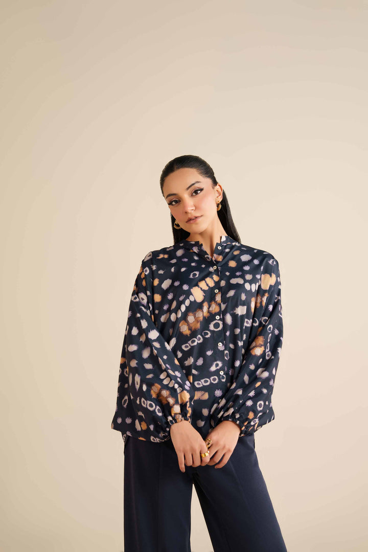 NishatUK - Blue  Silk 1-piece ready to wear Tunic