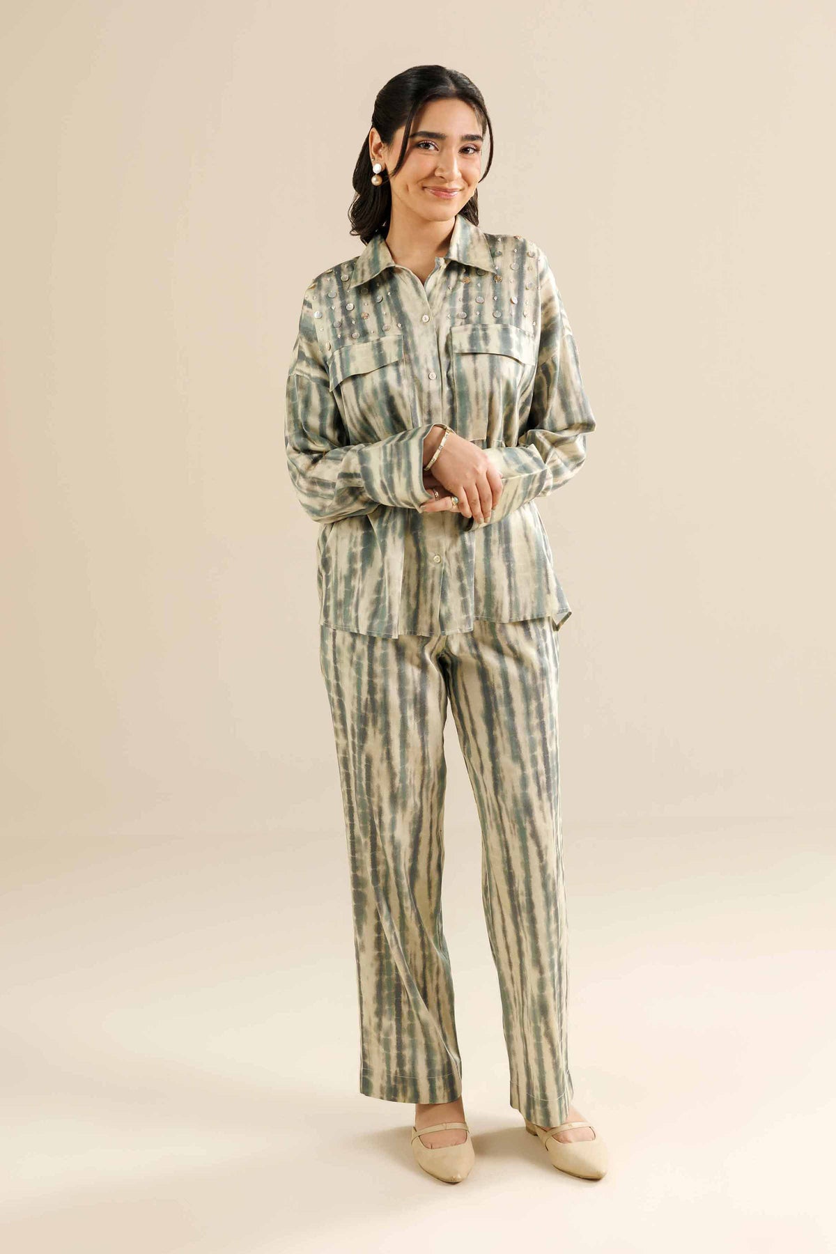 Nishat UK - Green Printed Sateen 2 Pieces ready to wear 