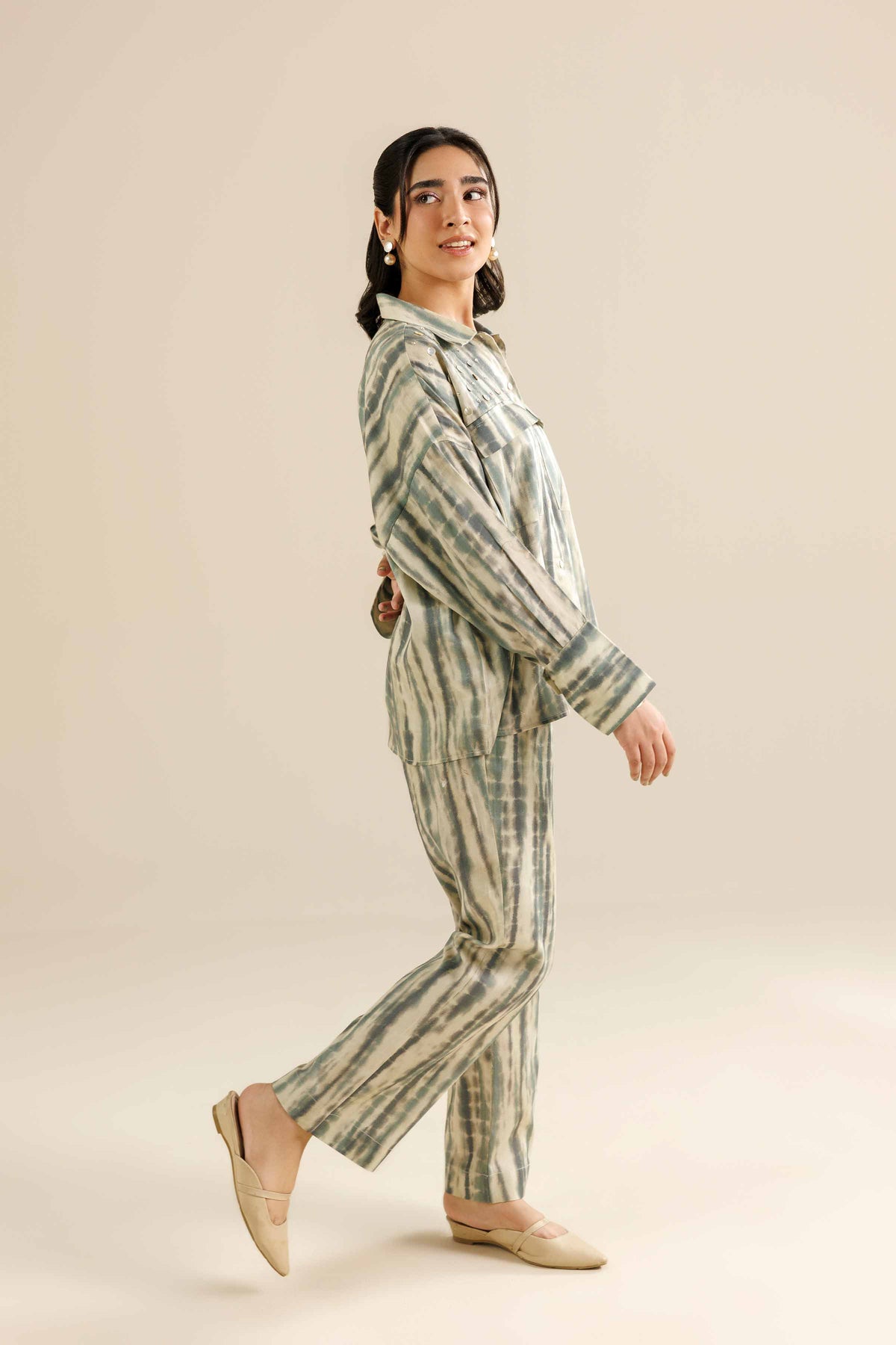 Nishat UK - Green Printed Sateen 2 Pieces ready to wear 