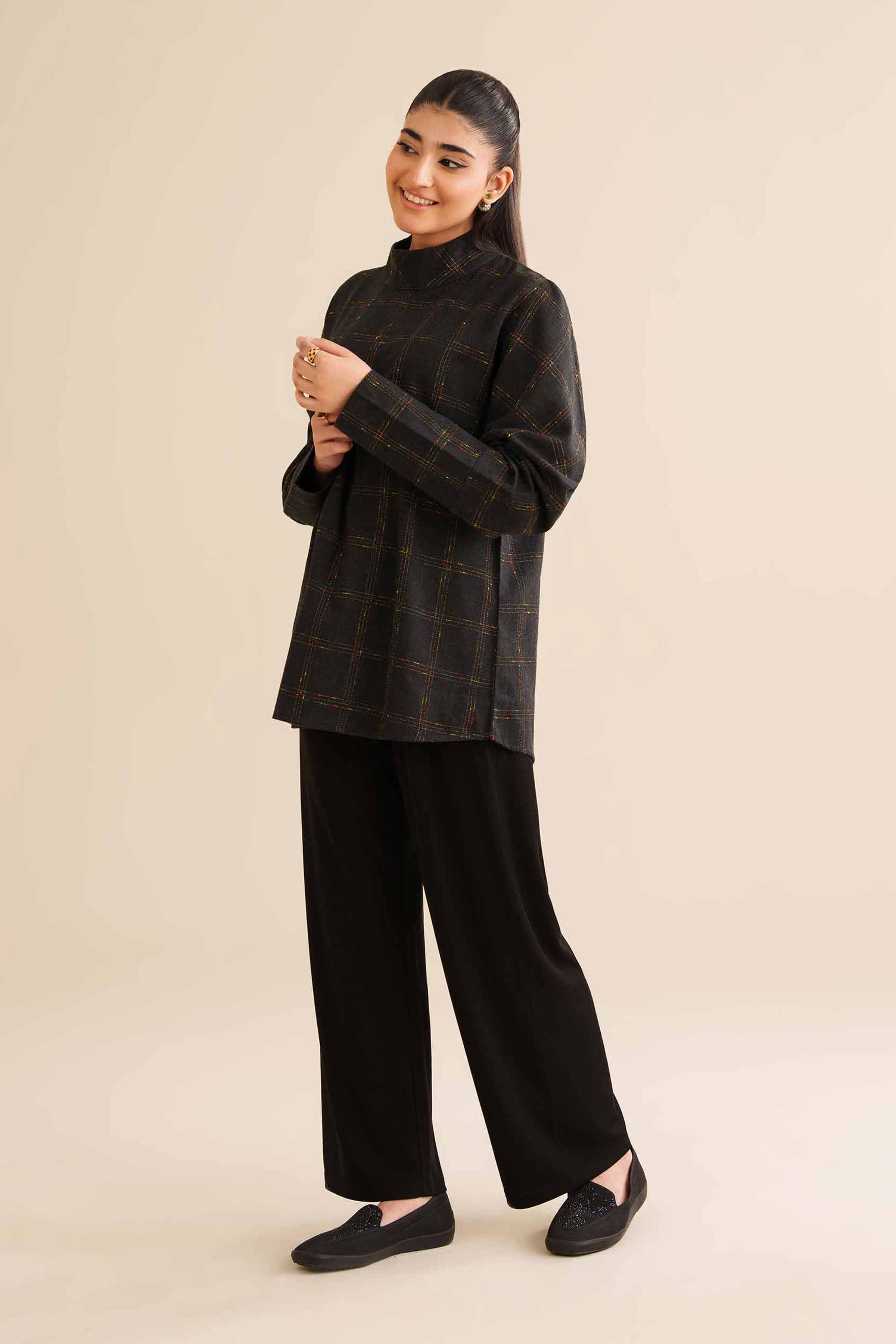 NishatUK - Black Printed karandi 1-piece ready to wear Tunic