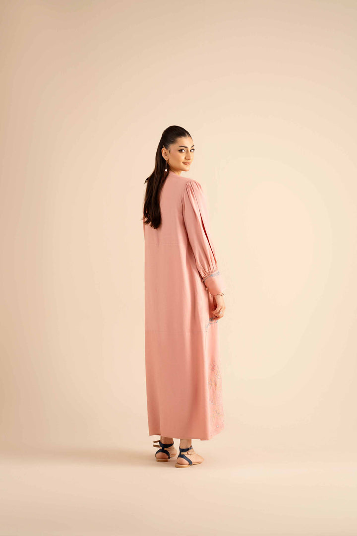 NishatUK - Pink Printed Crepe 1-piece ready to wear Long Dress