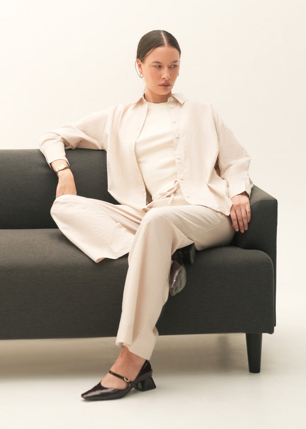 Oversized Button Down Linen Blend Shirt - KOA